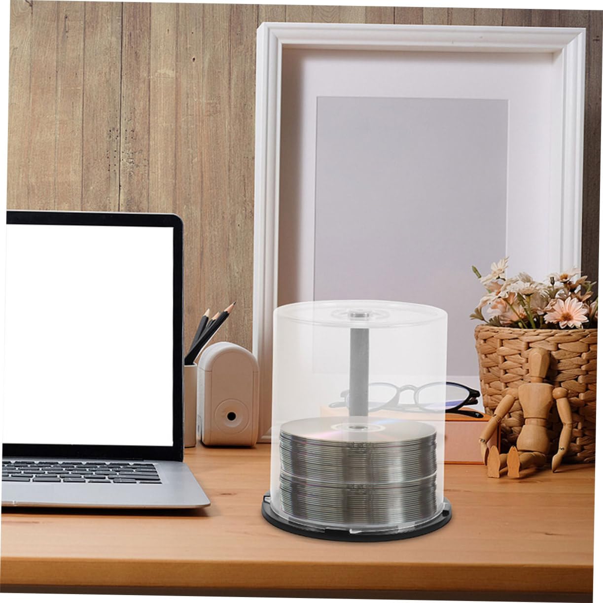 STOBAZA Bacs de Rangement pour CD Dvd Design Minimaliste avec Capacité de 100 Disques Lot de 3 en Pp et Fonction Extraction Facile, pour Maison et Déplacement