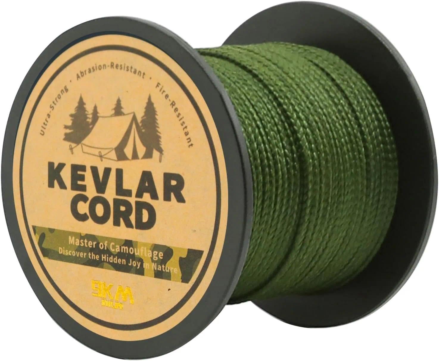 9KM DWLIFE Kevlar Braided Fishing Lines Superior Tensile & High-Strength Abrasion-Resistant Flame-Retardant Multi-Purpose Fishing Line 500lb-61m/200ft Paracord Replacement/Outdoor Tent Camping