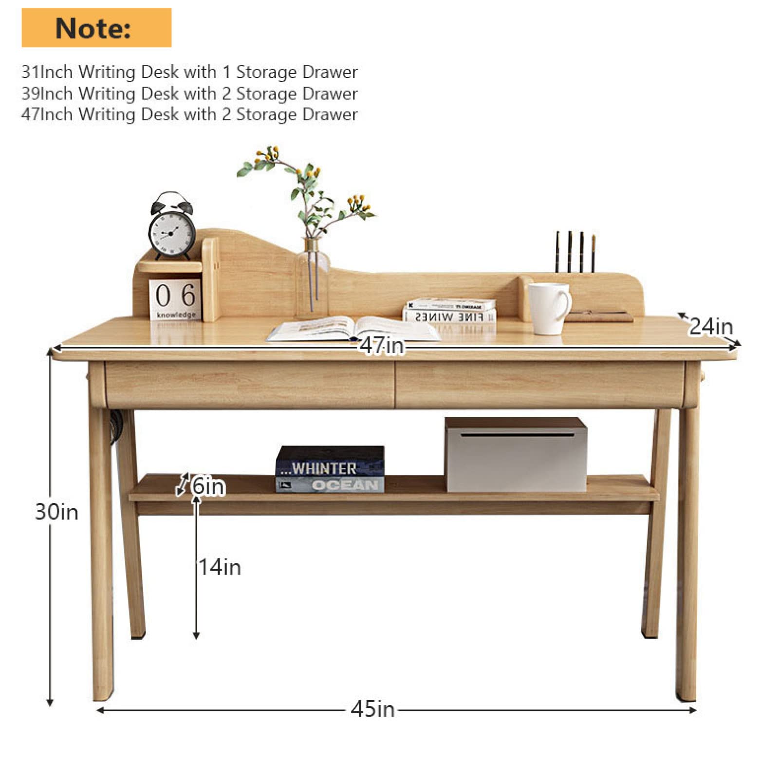 Amazon | 無垢材デスク、ミッドセンチュリーモダンデスク、ホーム