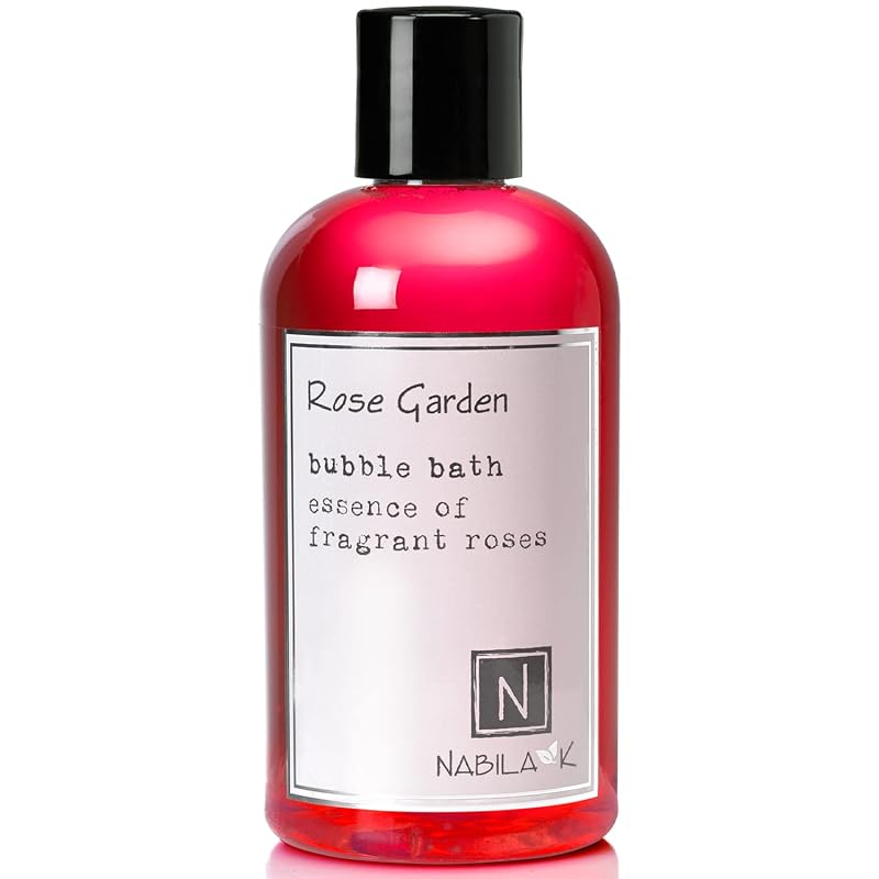 Espuma para banho Nabila K Rose Garden com óleos essenciais de rosas, sem sulfatos, 240 mL