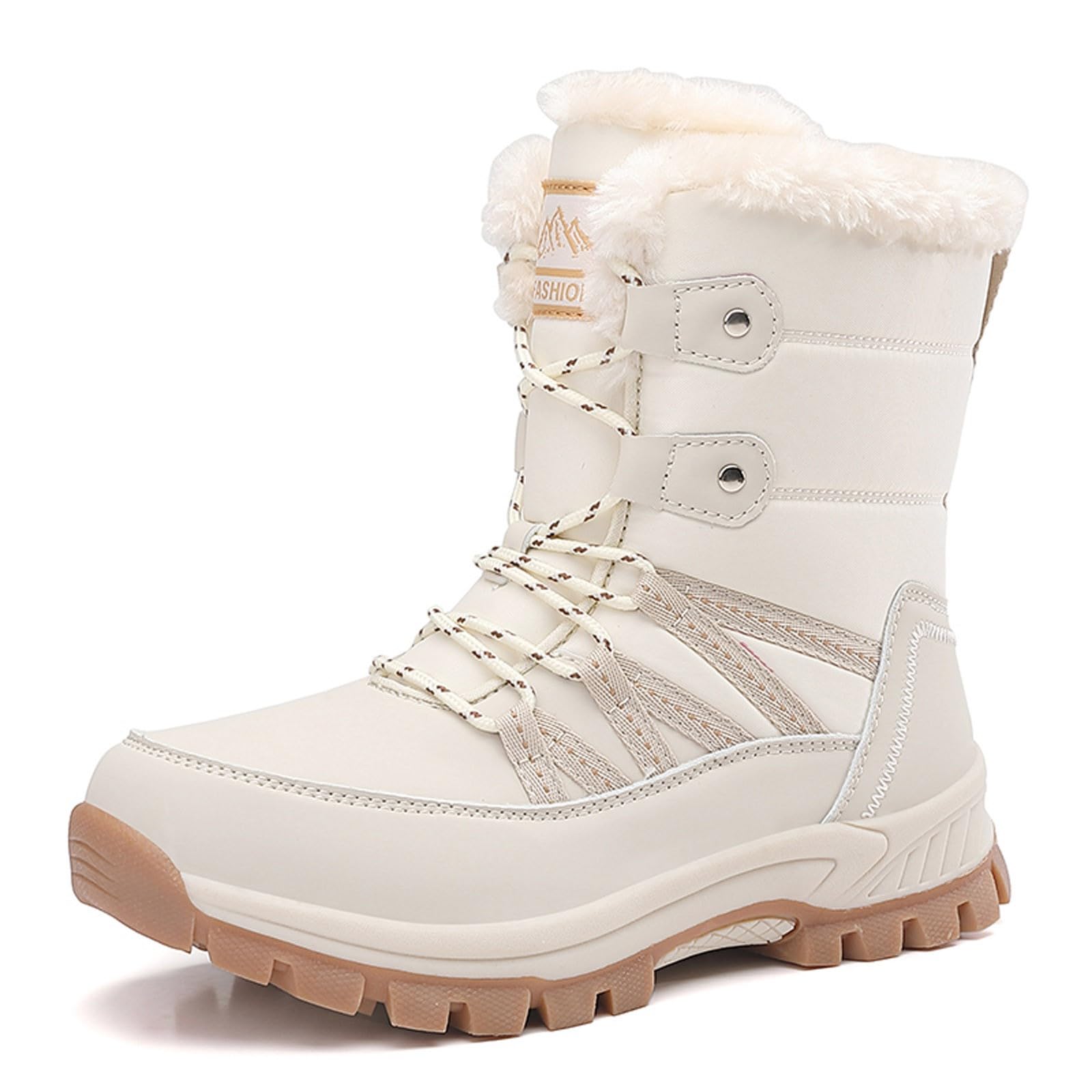 Tronchetti Donna Invernali Eleganti Slip On Scarpe con Tacco a Zeppa Comodo Camminata Stivali Gotici da Stivaletti Motociclista Bassi per Inverno Outdoor Trekking