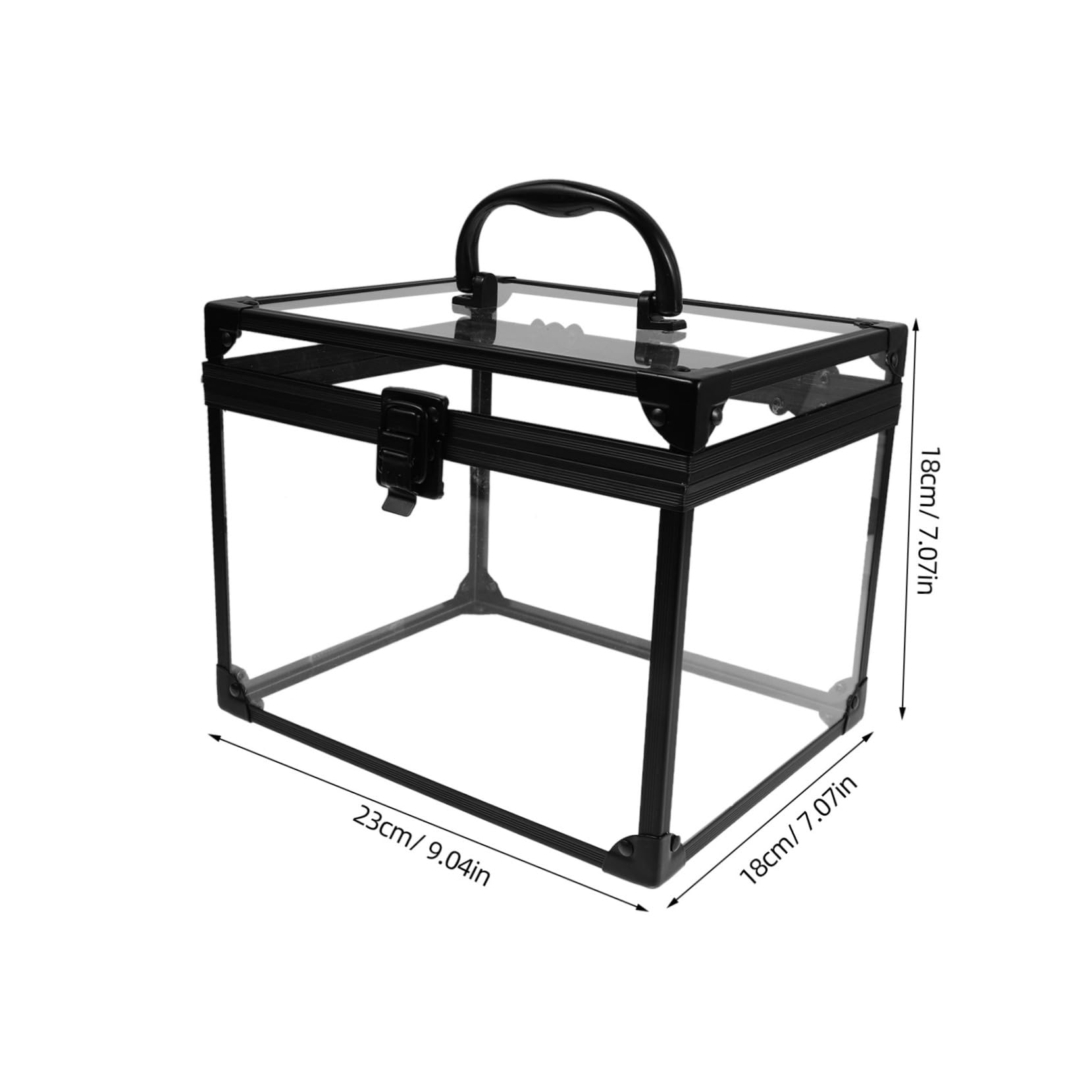 Mikinona Large Capacity Locking Makeup Box with Mirror Travel Jewelry Organizer Biometric Lock Beauty Case for Women