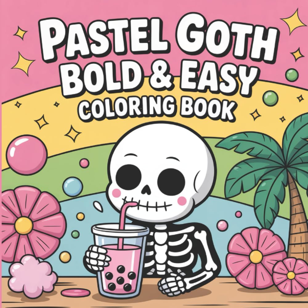 Pastel Goth: Charming Spooky Creatures, Whimsical Fantasy Scenes, and Imaginative Play - Bold and Easy Mindfulness Creative Expression Coloring Book For Kids