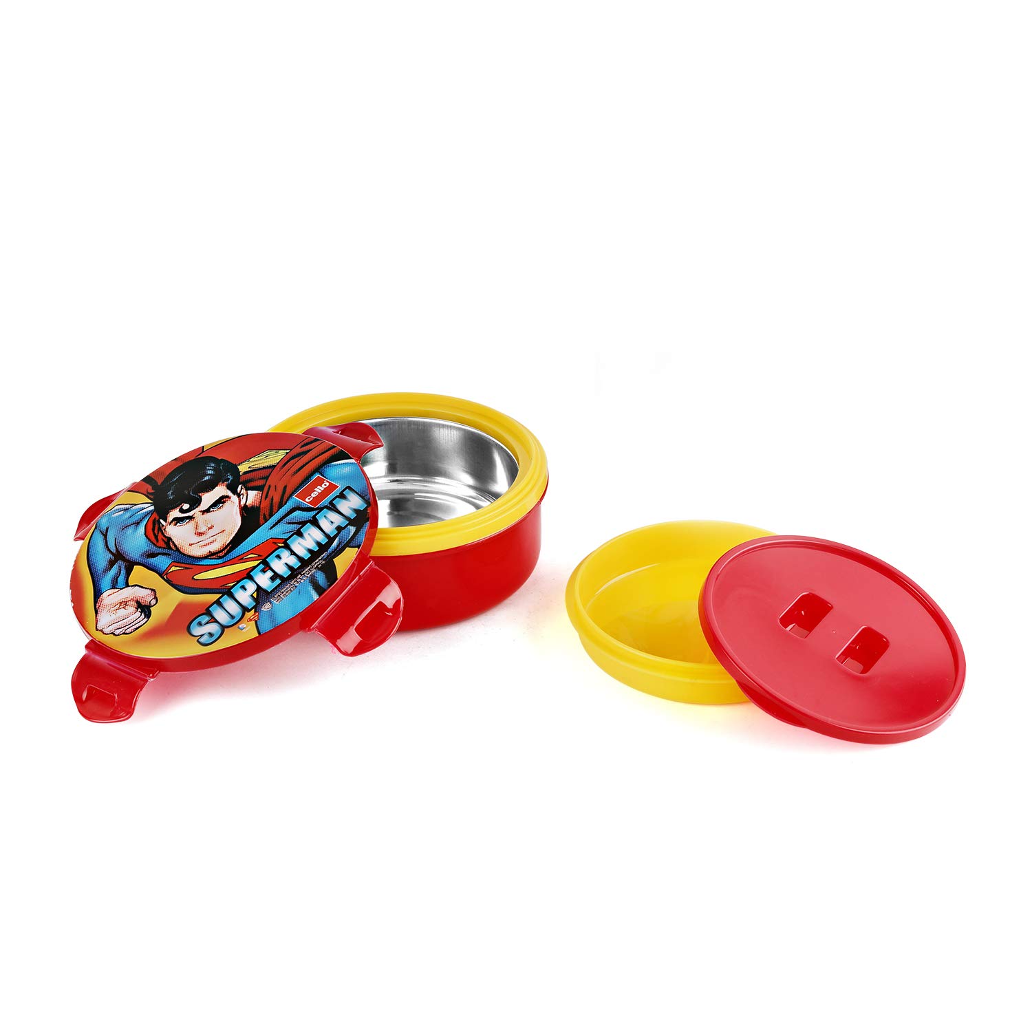 CELLO Tiffy Kids Superman Insulated Lunch Box, 460ml, Red | Snacks Tiffin for Kids | Leak-Proof & Unbreakable Lid with 4 Sided Click Lock | Ideal for School, Picnic (B07QVF9N2R) Amazon Price History, Amazon Price Tracker