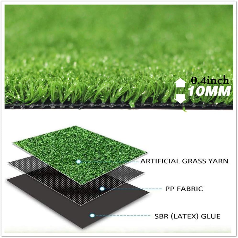 Artificial Grass Rug Green Fake Grass Carpet 3X5 FT, Pet Turf Mat Dog Grass Pee Pad with Drainage Holes, Indoor Outdoor Synthetic Lawn for Patio, Balcony, Deck, Yard