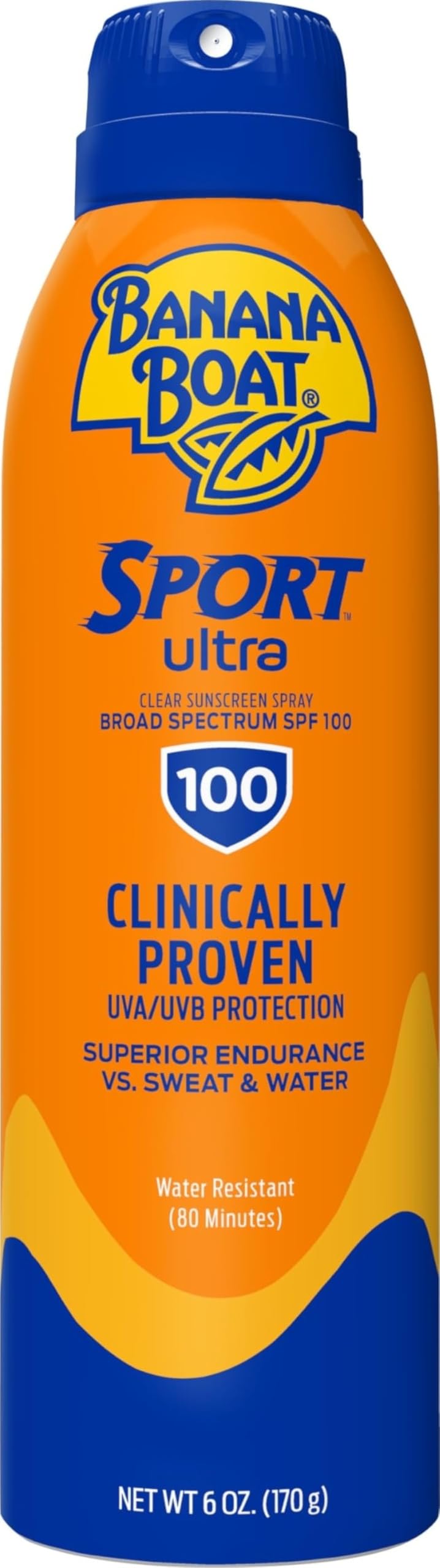 Banana Boat Sunscreen UltraMist Sport Performance Broad Spectrum Sun Care Sunscreen Spray - SPF 100, 6 Ounce by Banana Boat