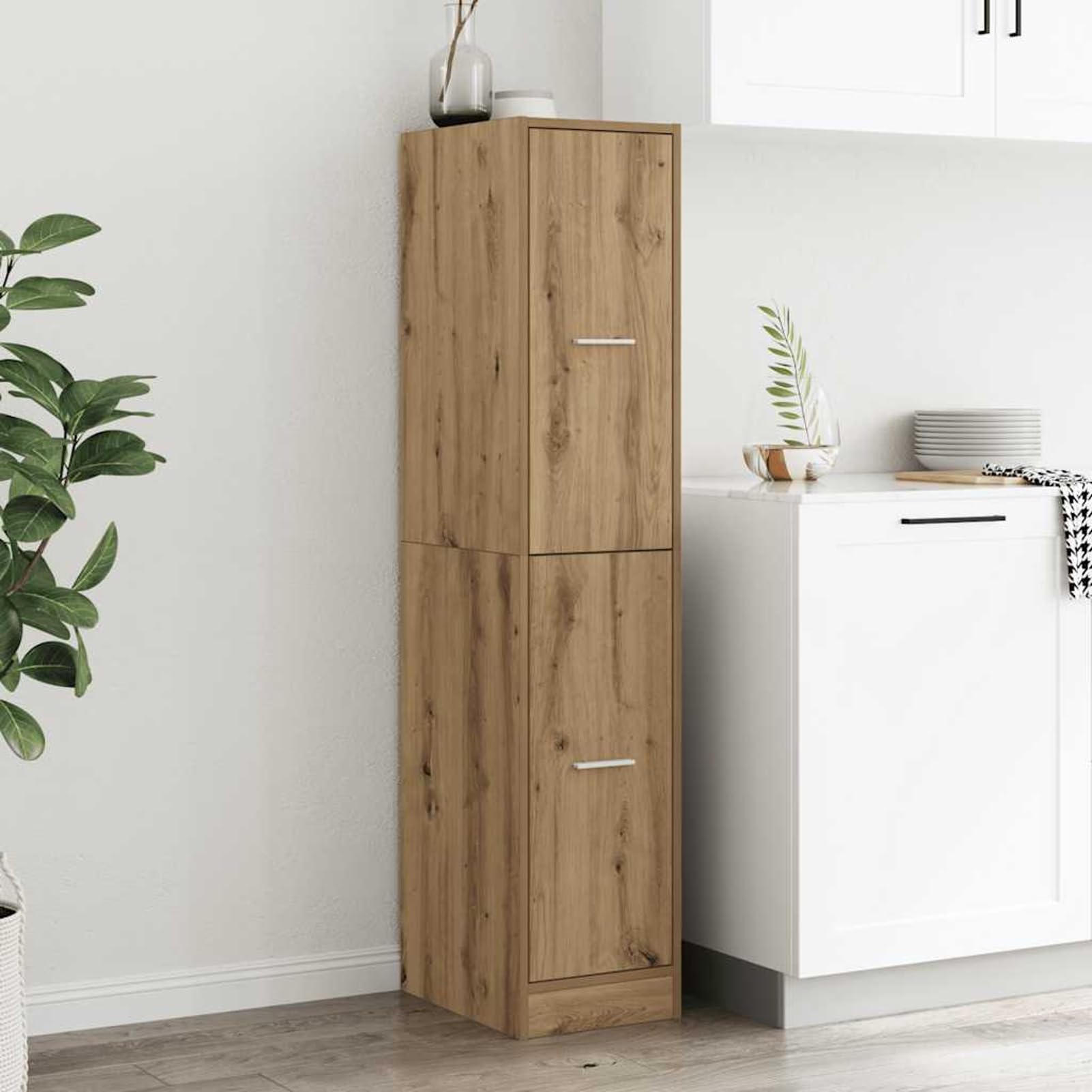 Armadietto per farmacie, in legno, 30 x 41 x 144,5 cm, in rovere Artisian, con 4 cassetti robusti, per casa e ufficio