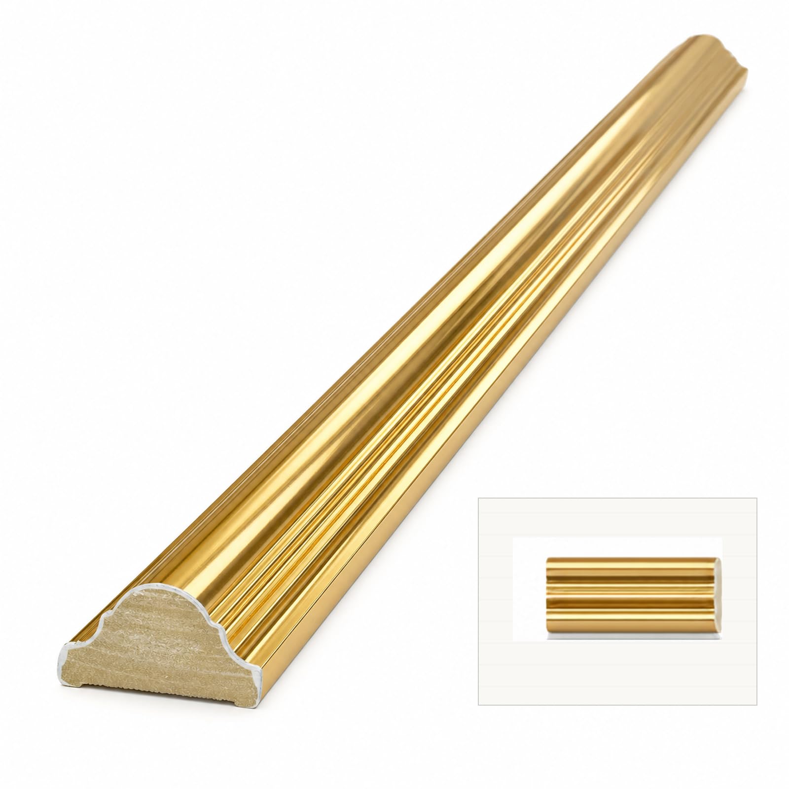 DECOVISION Wall Moulding 1Pc - Gold Paintable, 4cm x 120cm, Straight Cut