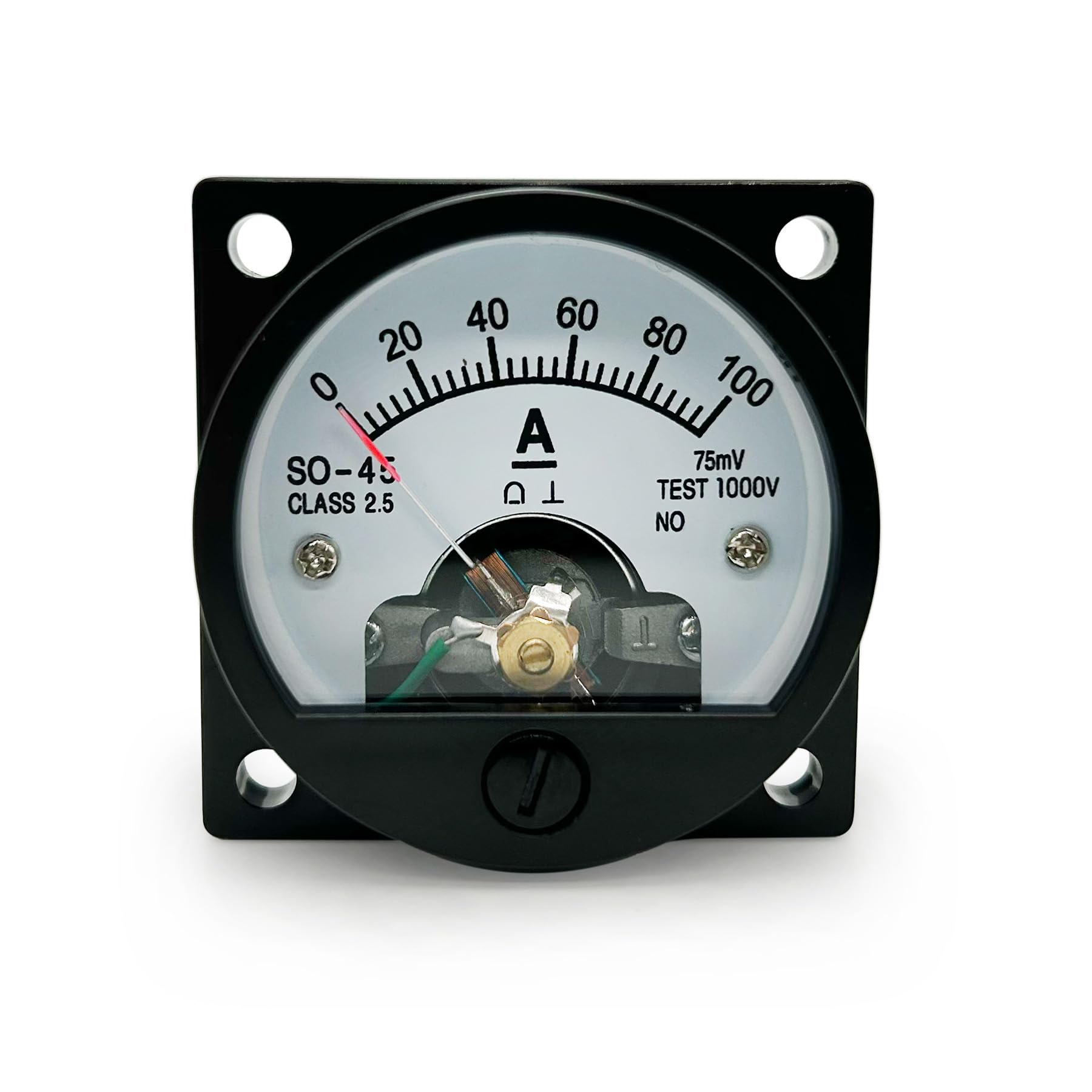 LEPEVNEY Analog Dial Panel Meter Voltmeter Gauge SO-45 Round Current Measuring Ammeter DC 100A/75MV, Black, DC 0-100A