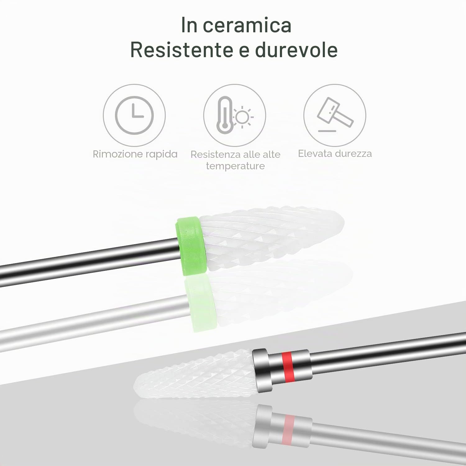 MAQUITA Punte Fresa Unghie, set di manicure elettrico da 7 pezzi Kit di trapano per unghie elettrico 3/32"Ceramica Lima per unghie elettrica Manicure Pedicure Uso domestico