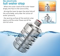 Vista 5 de Válvula de flotador de control de nivel de agua totalmente automática de acero inoxidable 304, controlador automático de nivel de agua para tanque