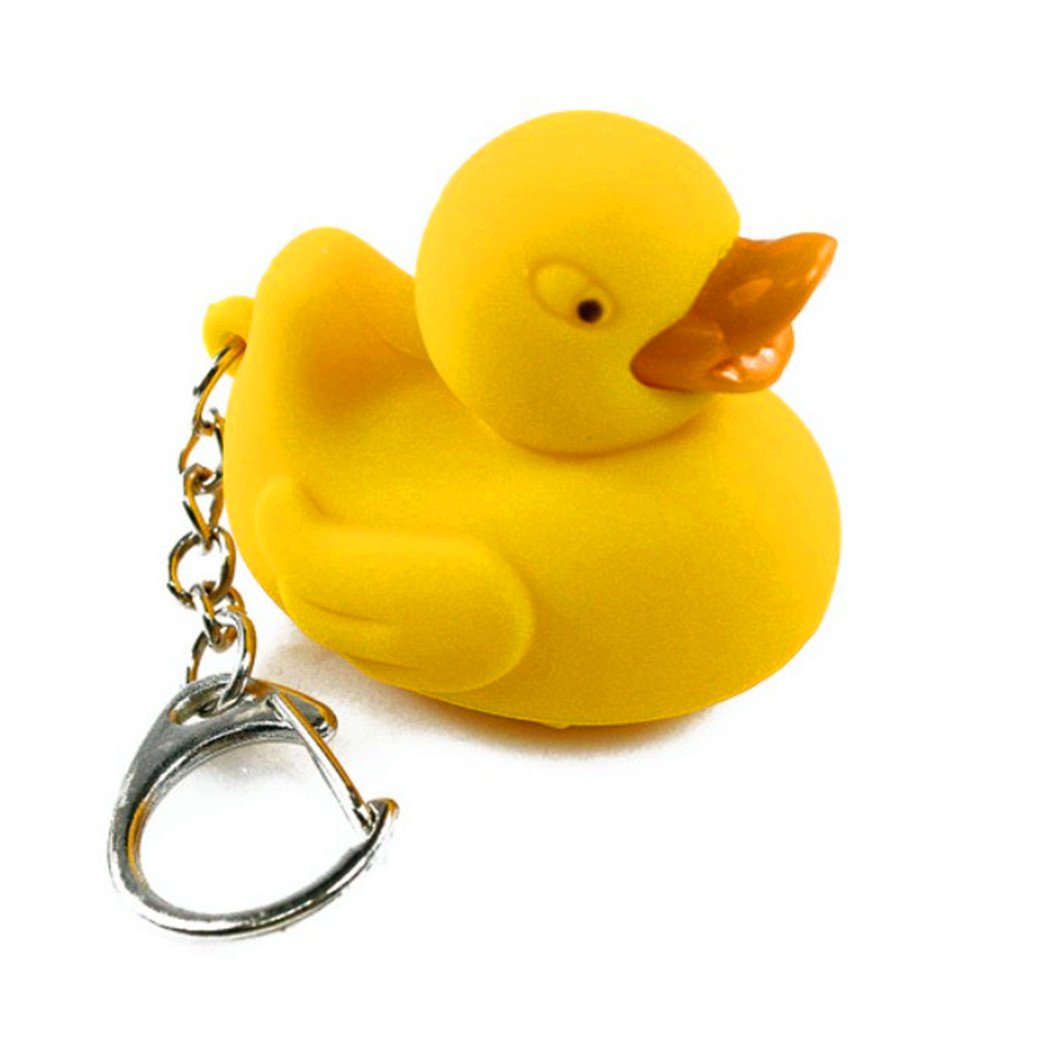 Kikkerland Ducky Duck Light Up LED Novelty Keychain Flashlight