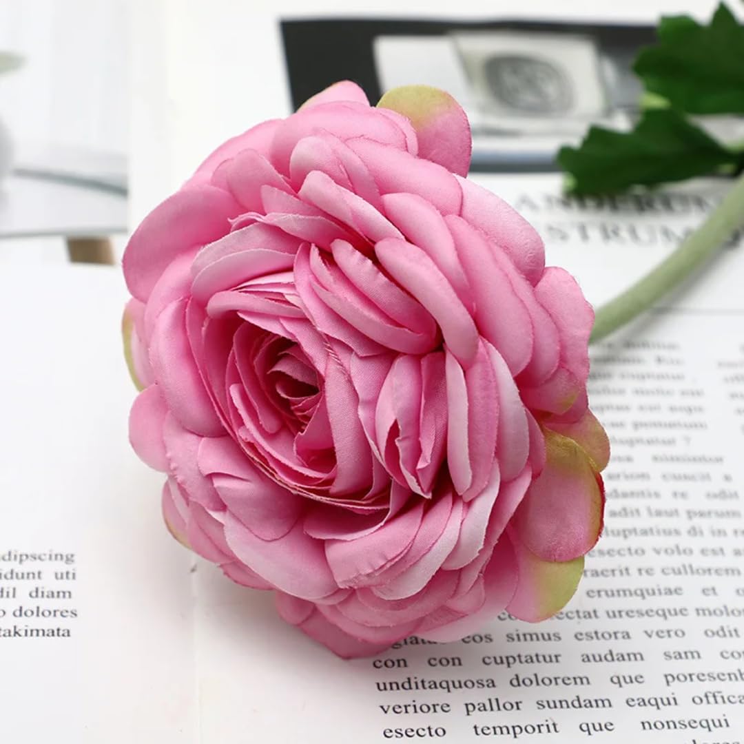 Camélia en soie haut de gamme couleur rose rouge pour création florale de salon