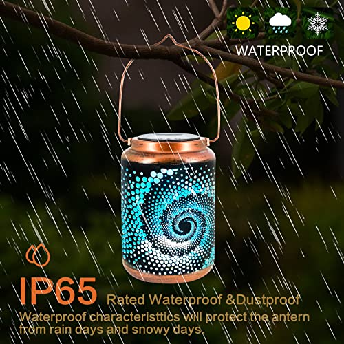 Hanging Solar Lanterns Outdoor Bohemian Solar Lantern Lights Outdoor Waterproof Garden Light, Metal Lantern Outdoor Decorations Solar Patio Table Lights Lantern For Garden, Patio, Yard #TOP4