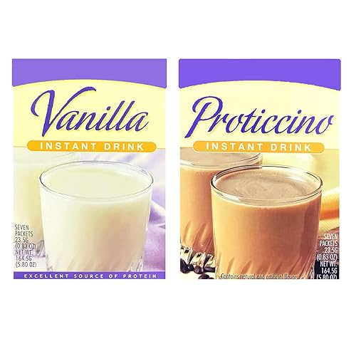 Healthywise - Mezcla de bebidas instantáneas con alta proteína vainilla y proticcino 2 unidades, 0.53oz de proteína, baja en calorías, baja en
