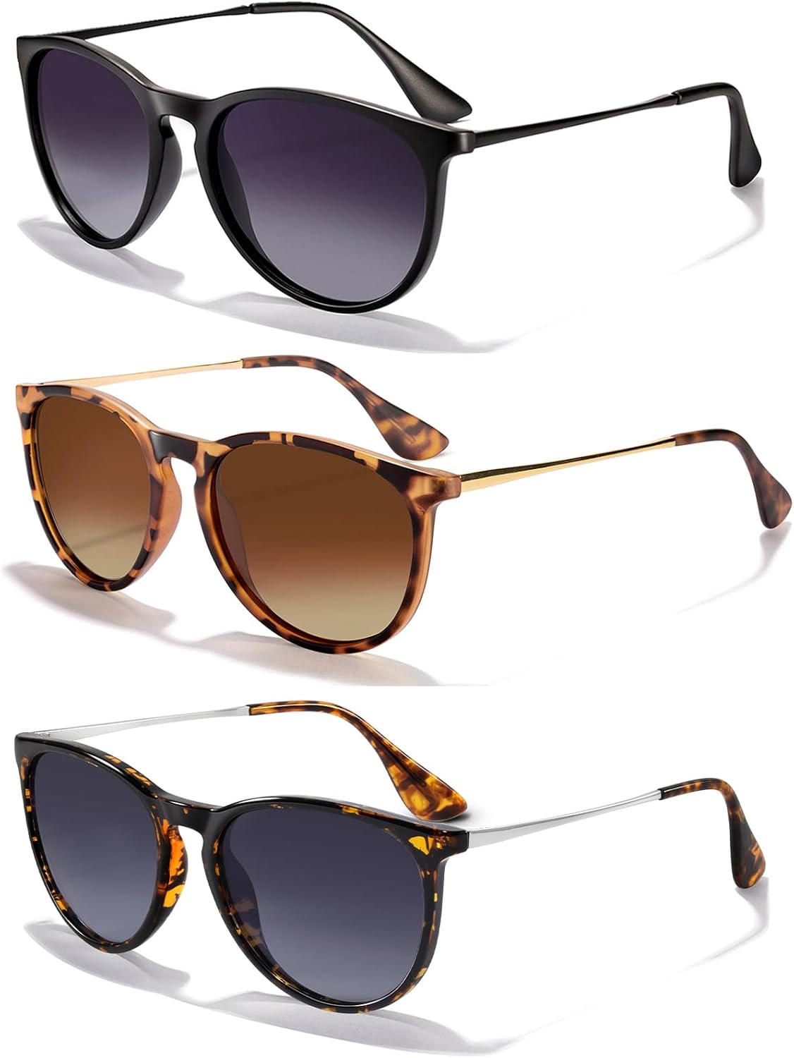 CHBP Sunglasses Womens Men Polarized UV Protection Trendy Vintage Retro Round Mirrored Lens Sunglasses For Women