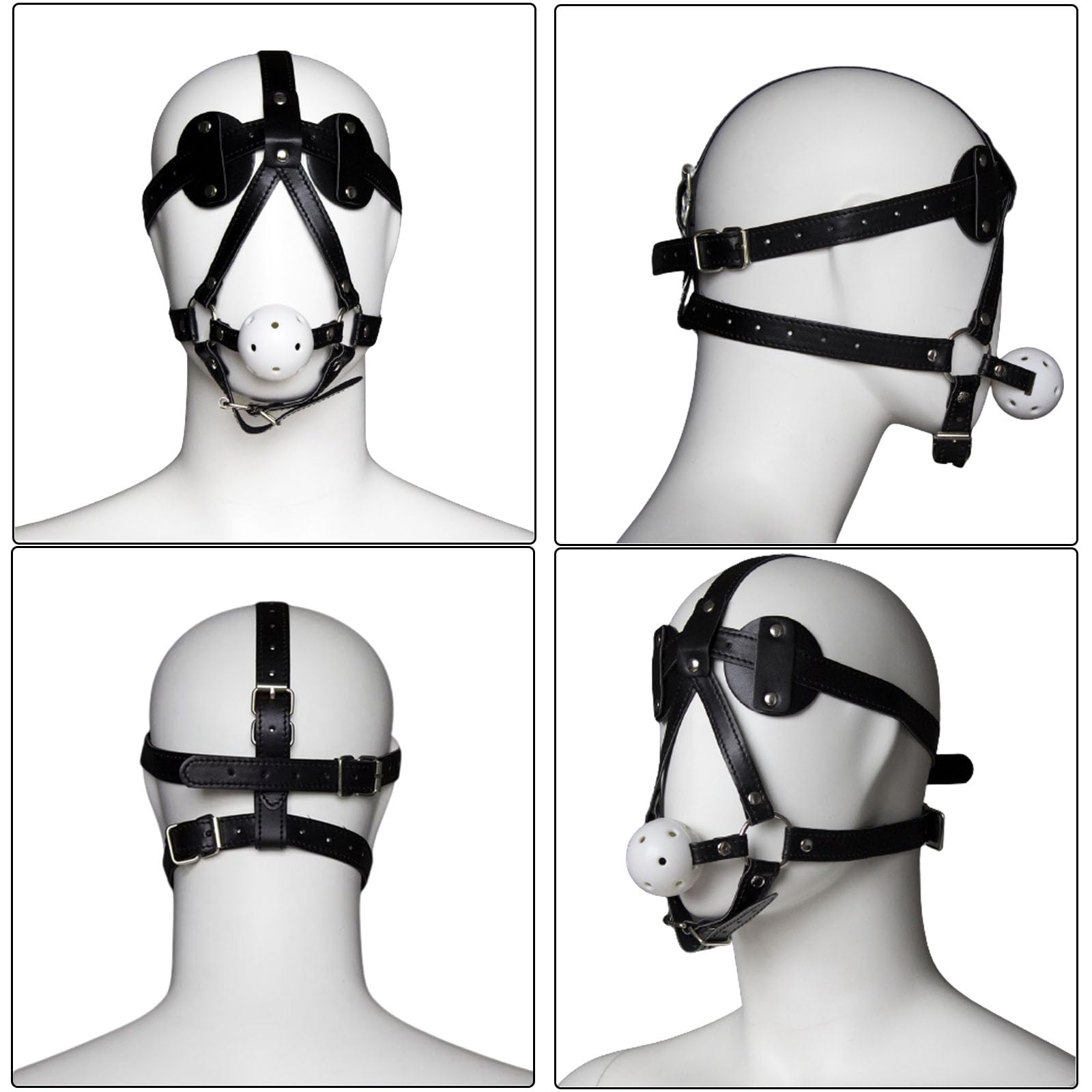 Harnais de tête Ball Gag - Outils BDSM pour jeux sexuels pour adultes
