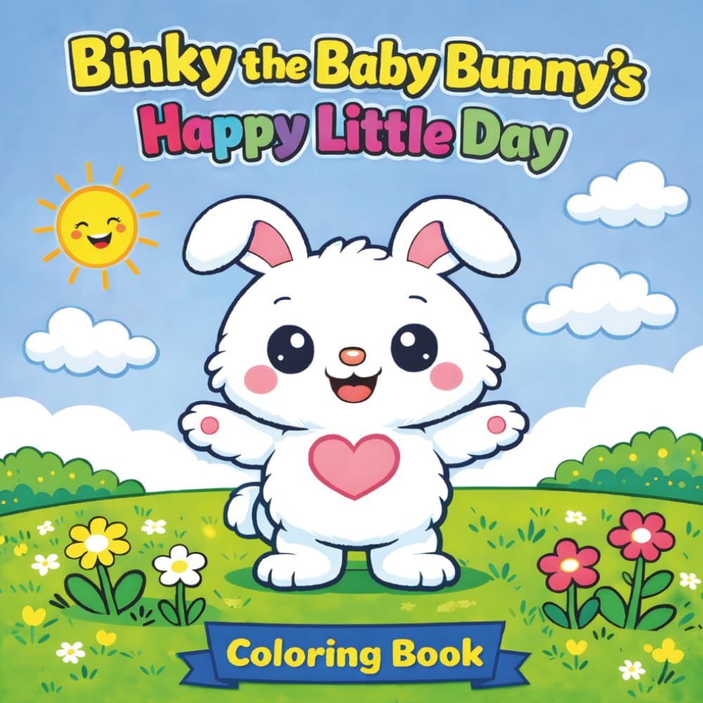 Binky the Baby Bunny's Happy Little Day Coloring Book: For ages 3-12