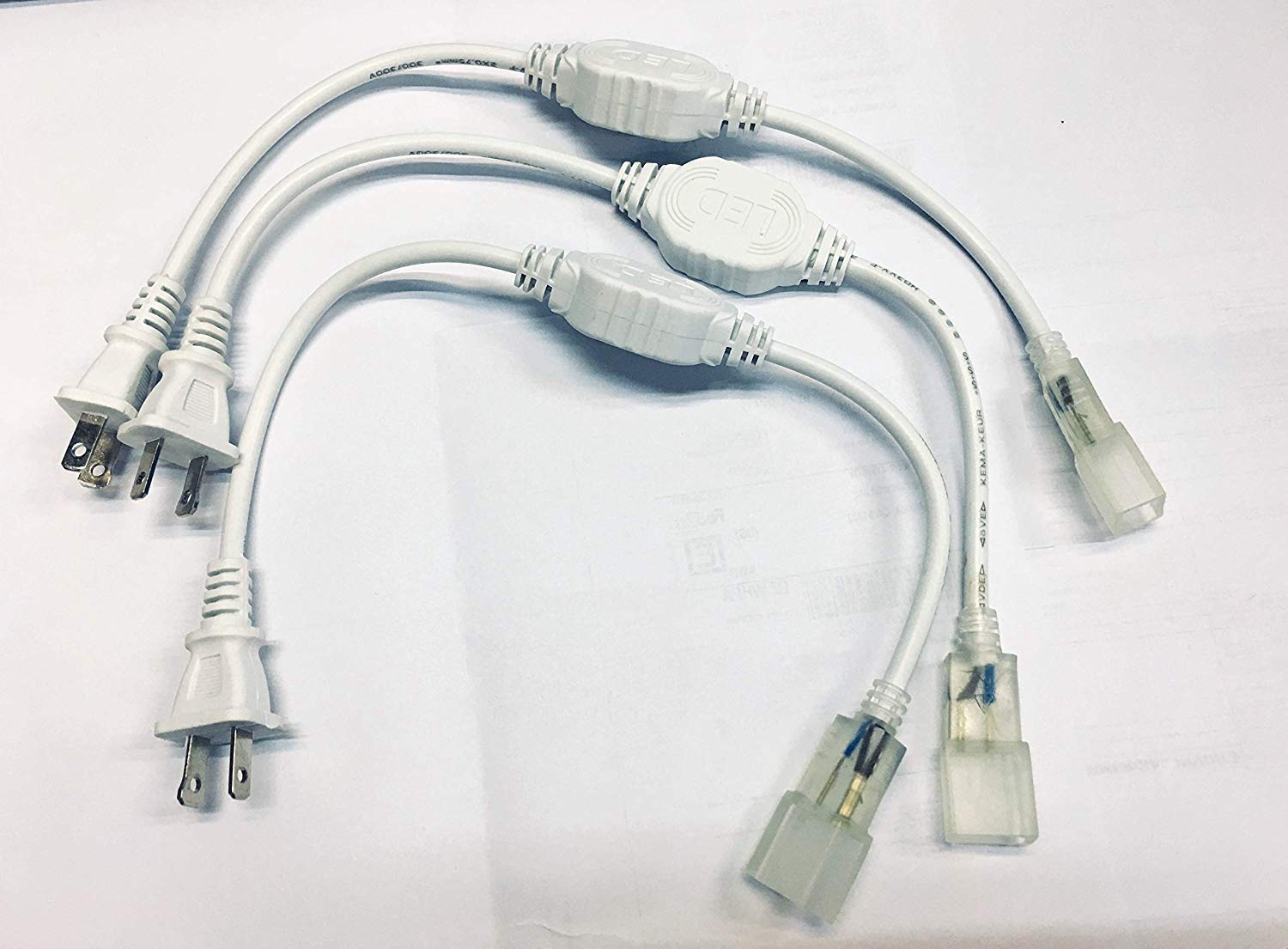 LED Flex Neon Rope Light Connector Kit Power Cords Pins End Cap for 0.3in neon Rope 10pcs