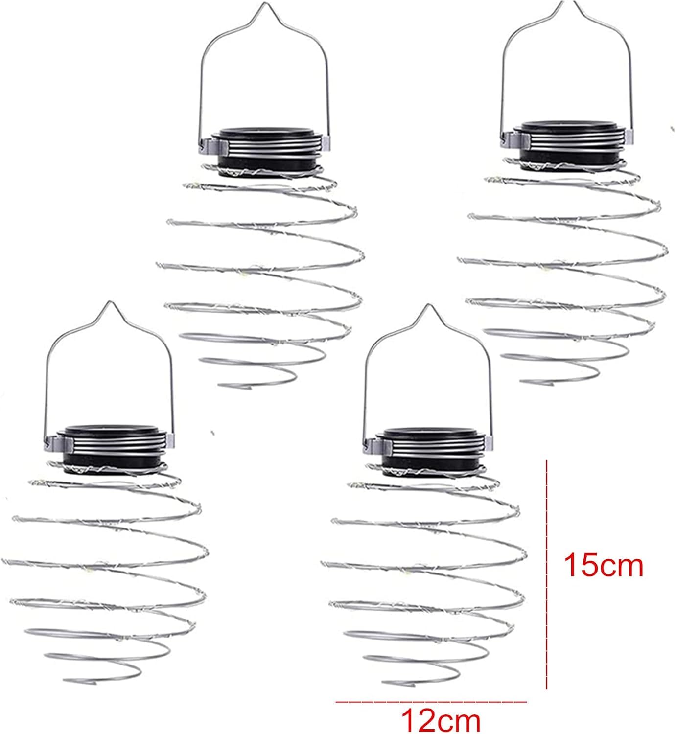 4PCS Solar Spiral Lanterns, Creative Hanging Lantern, Solar Powered Garden Outdoor Decorative Lights for Patio Yard Porch Path - Image 2