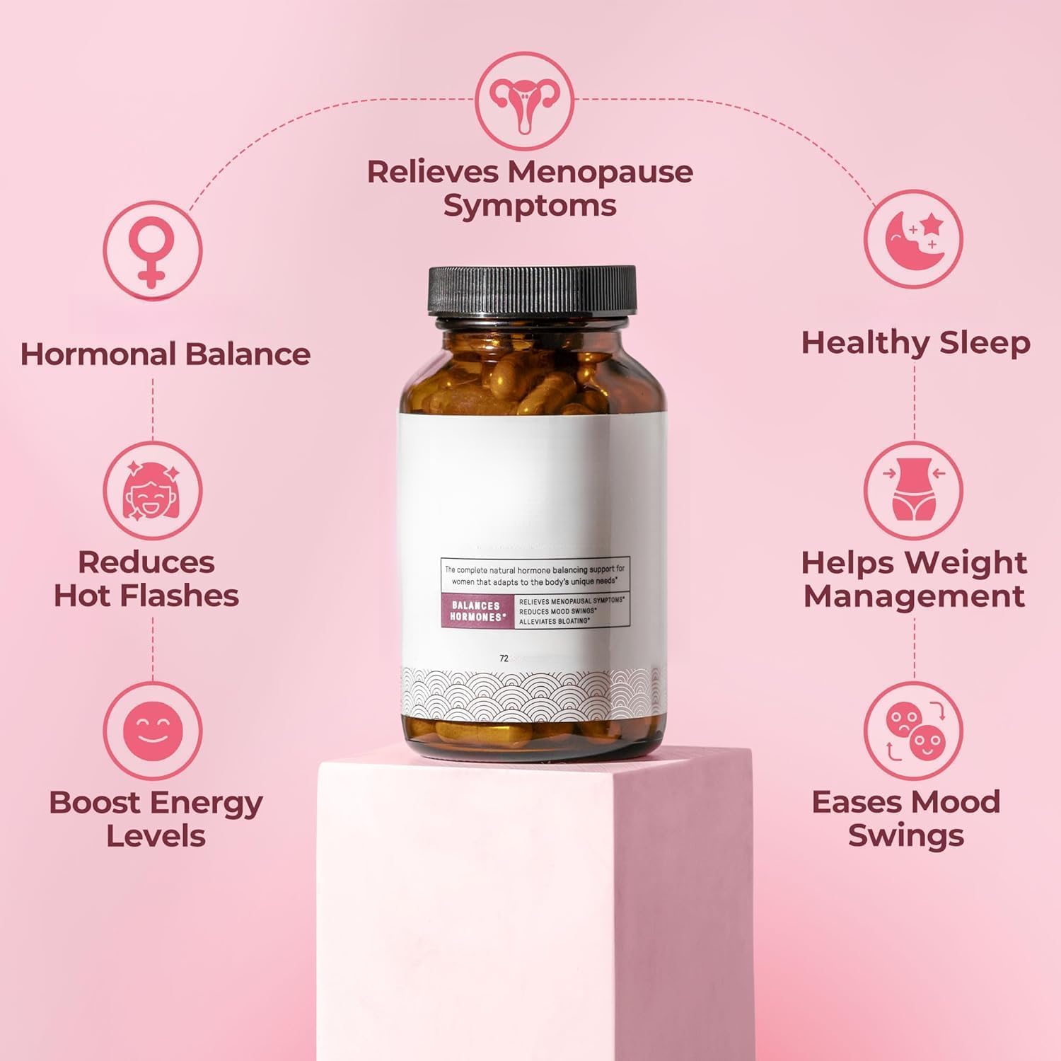 Weibliches Glückshormon, Linderung für Wechseljahre und Perimenopause – Hitzewallungen, Nachtschweiß, Stimmungsschwankungen, Hormonharmonie,1pack