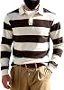 Lmdudan Camisas Polo a Rayas para Hombre, con Cuello, Manga Larga, Holgadas, Suaves, Casuales 1