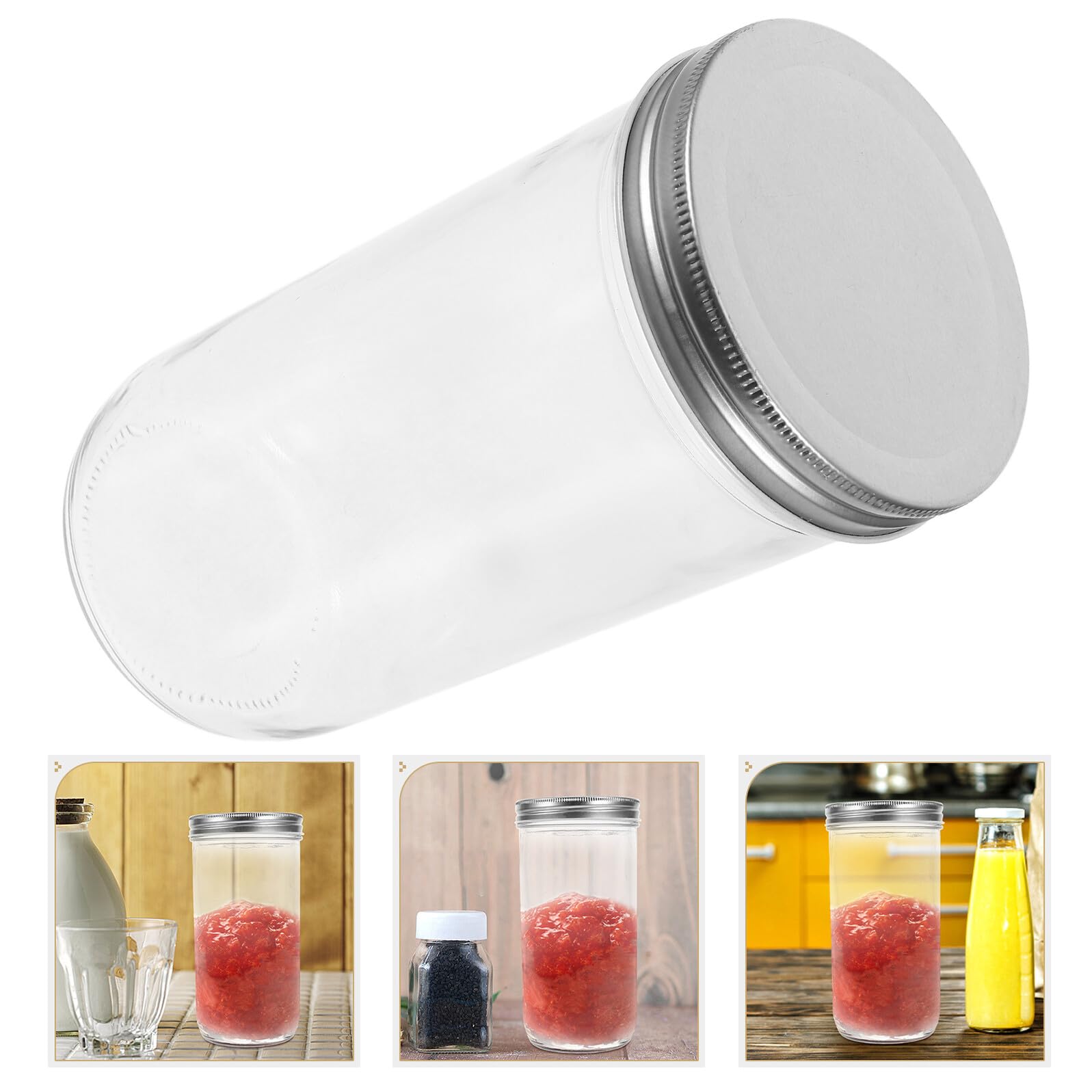 VICASKY 2stücke Pack Transparente Glasbehälter mit Deckel Luftdicht Verschlossene Gläser für Aufbewahrung Geeignet für Gefrierer Stapelbar und Einfach zu Reinigen