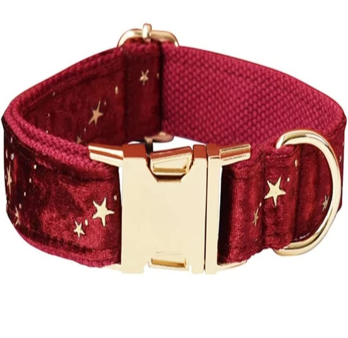 Morbido Guinzaglio Per Cani Collare Per Cani Personalizzato Generico E Guinzaglio Per Animali Domestici In Velluto Rosso Natalizio Con Stelle Dorate Antiscivolo Flexi(33-51cm)