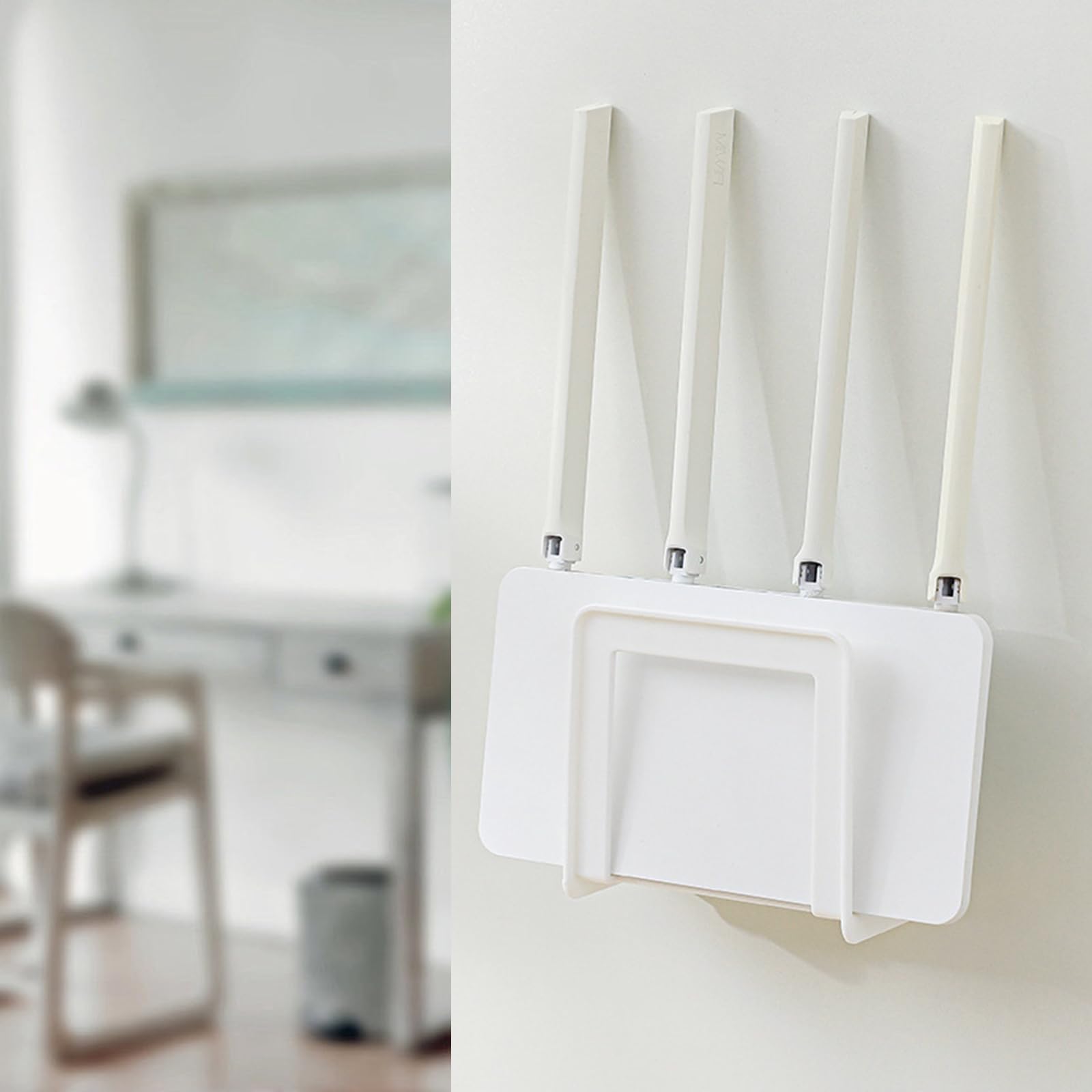 Półka na routera, montowana na ścianie, pudełko do przechowywania routera WiFi, półka na router, montowane na ścianie półki routera, bez wiercenia na przewody, routery, dekodery telewizyjne