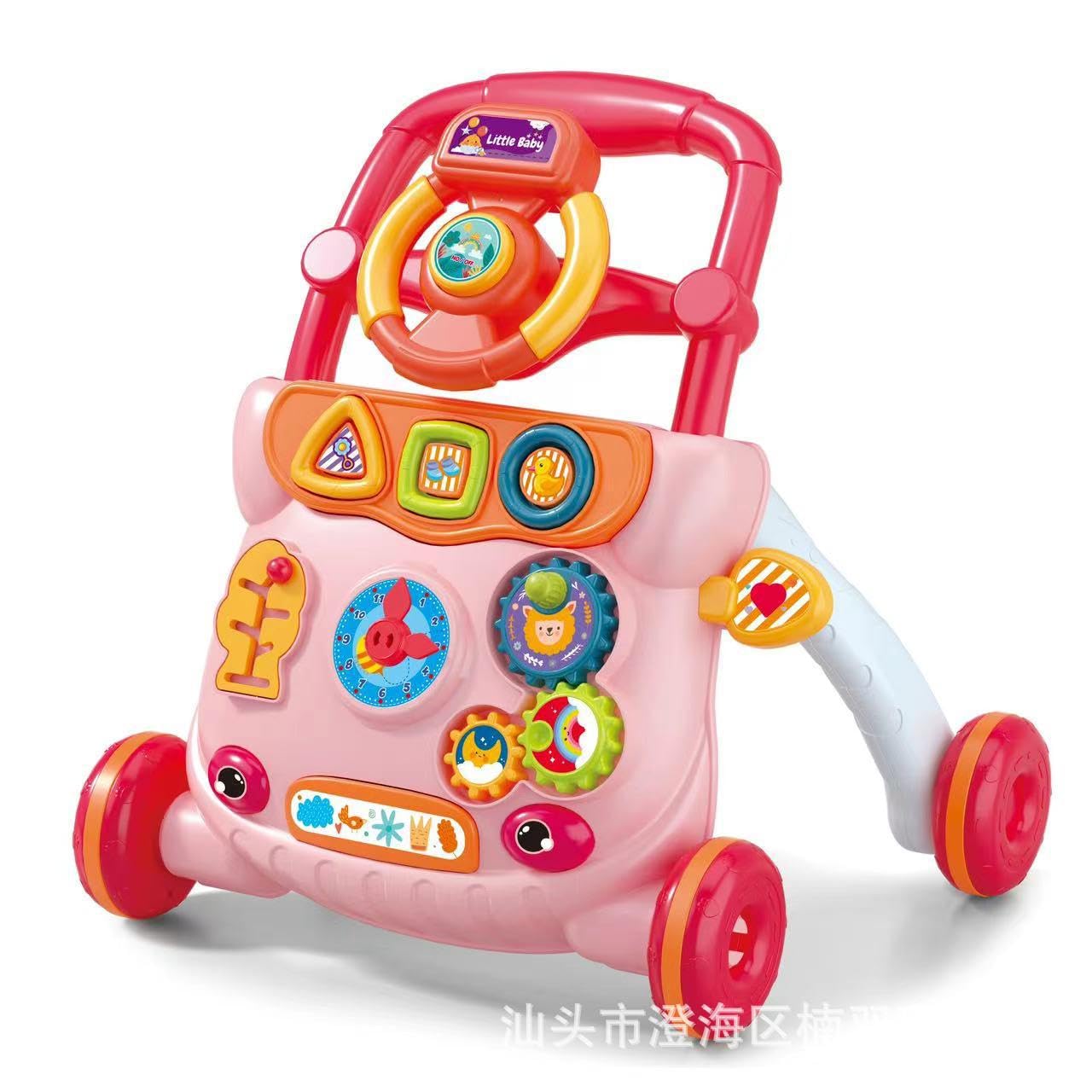 Trotteur pour bébé evolutif, Chariot pour tout-petits, cadeau pour garçons et filles, Jouet d'Activité et de Développement, Apprentissage de la Marche (Rose)
