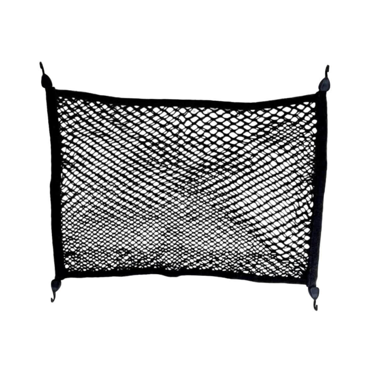 GLEAVI Rete Elastica Portabagagli Doppio Strato 100x80 Cm Nera | 4 Ganci Autobloccanti, Tessuto e Plastica, per Suv e Vano Posteriore, Fissaggio del Carico