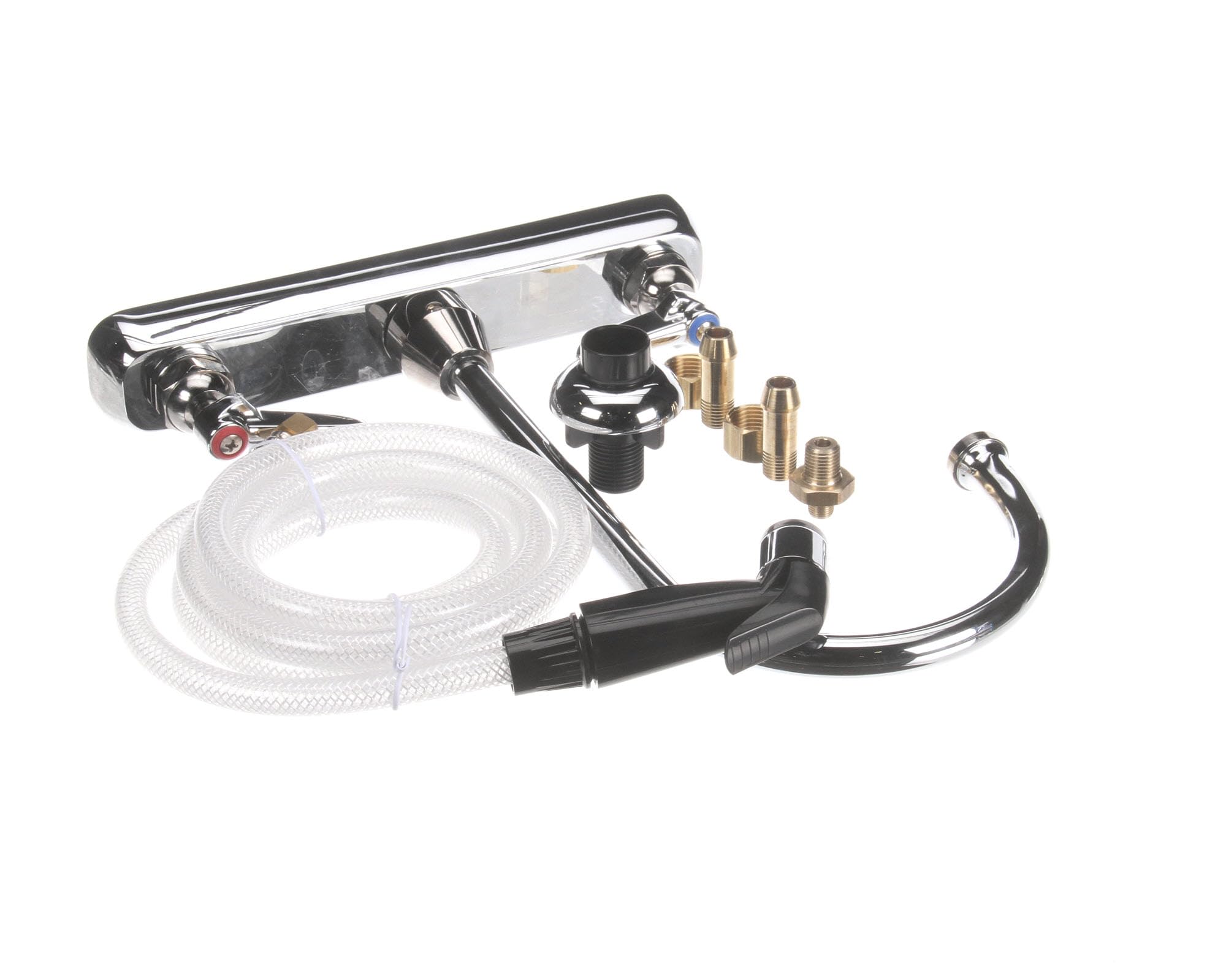 Robinet de plan de travail en laiton bec cygne 15,2 cm et douchette 7 pieds