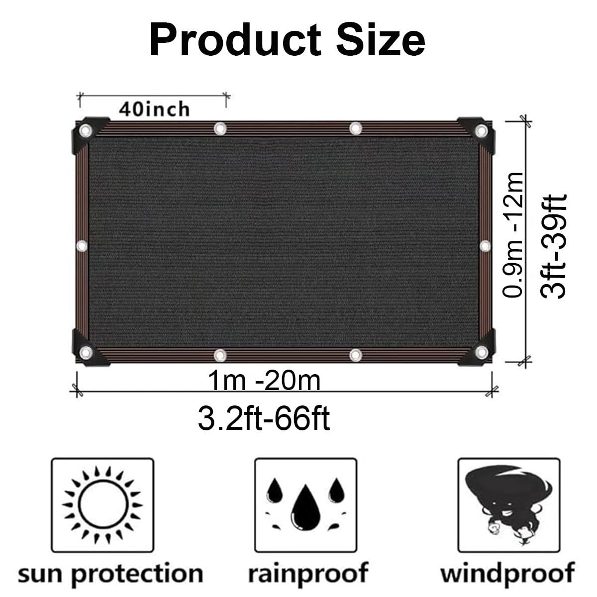 90% zacieniająca tkanina z przelotkami, oddychająca siatka do ogrodu, szklarni i pergoli, blokada solarna na patio, taras i kurniki (3 x 8 m)