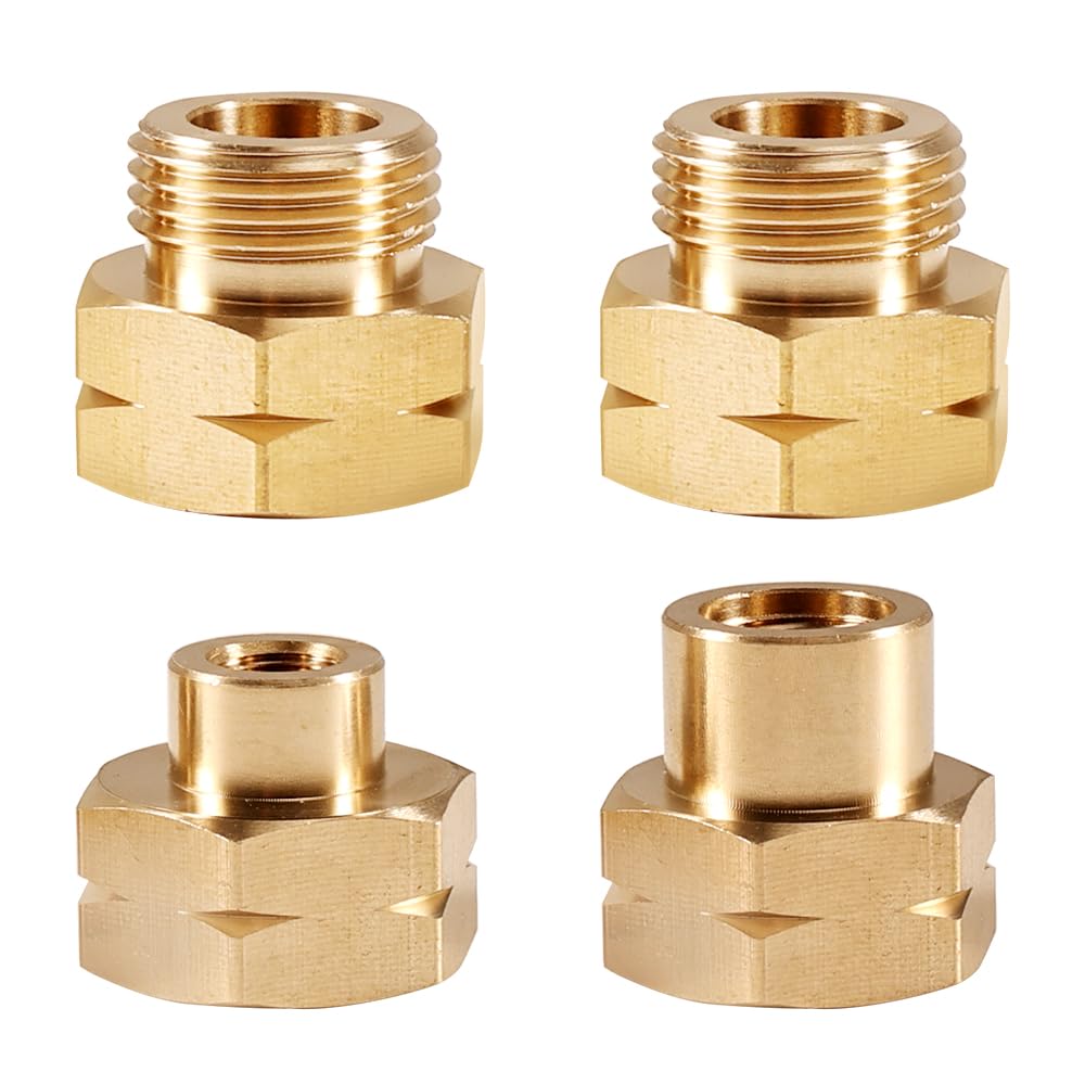 Aupoko Gasflaschen Adapter 2 Stück – 1/2" IG X 1/4" AG, Messing, Für Gaskocher, Camping & Grill