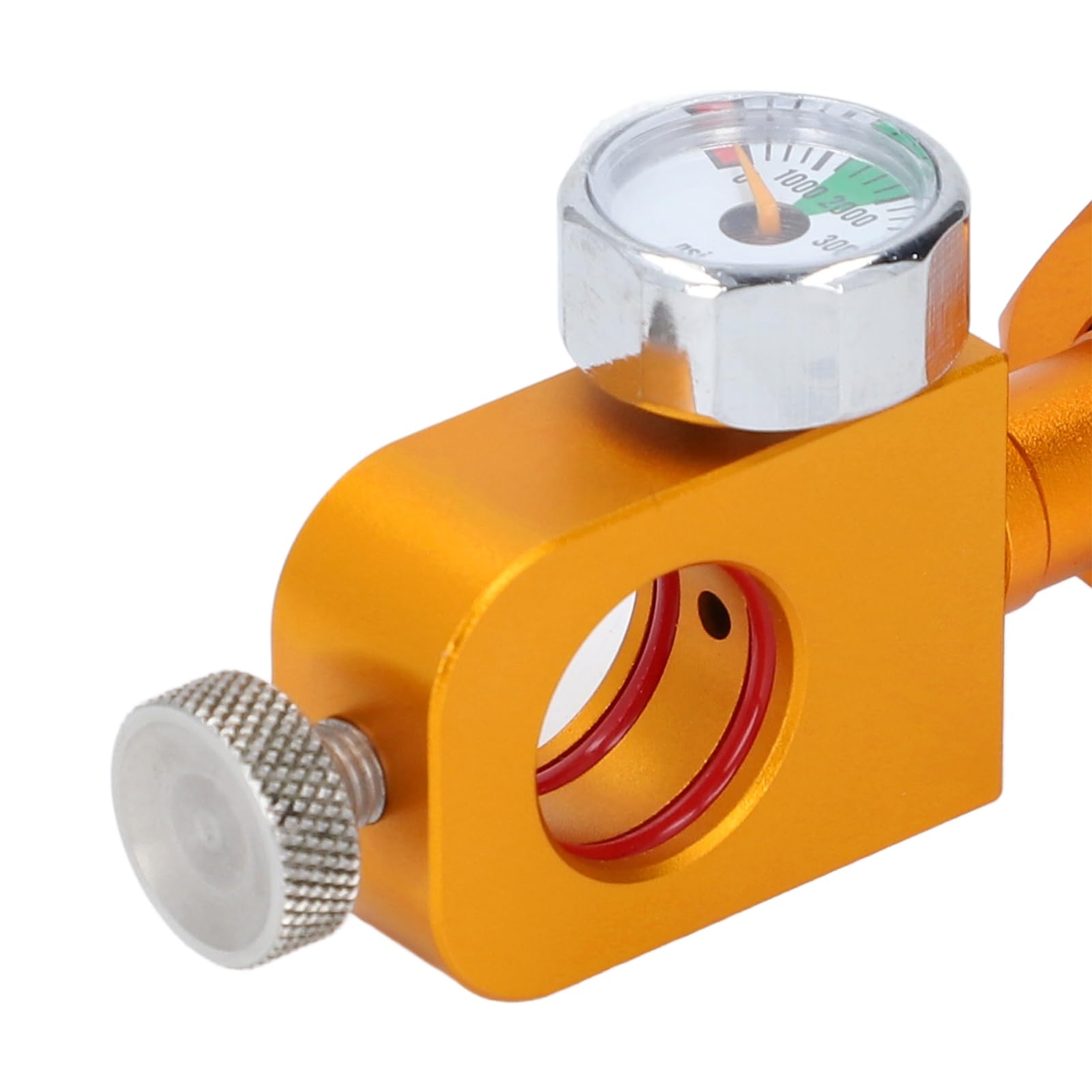 W21.8 Adapter do napełniania CO2 | manometr o wysokiej dokładności i konstrukcja szybkiej klamry, narzędzie do napełniania sody do nadmuchiwanych / opon / sprzętu sportowego | funkcja opróżniania