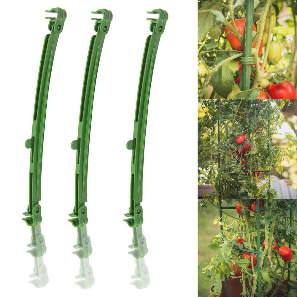 Toyfun 36Pcs Garden Stakes Arms for Tomato Cage, 10-14 Inches Expandable Trellis Connectors for 11mm Diameter Plant Stakes, 2 Buckle Adjustable for Climbing Plants, Vegetables