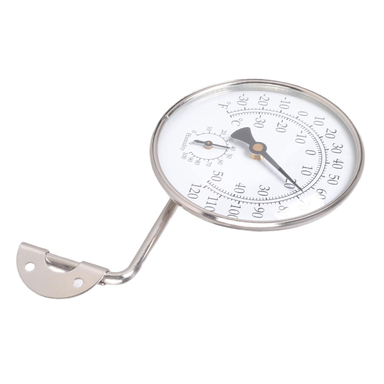 Fromceo Silver Professional 100Mm Humidness Meter Featuring Copper Glass Brushed Plate For Laboratory Accurate Environment Environment Gauge