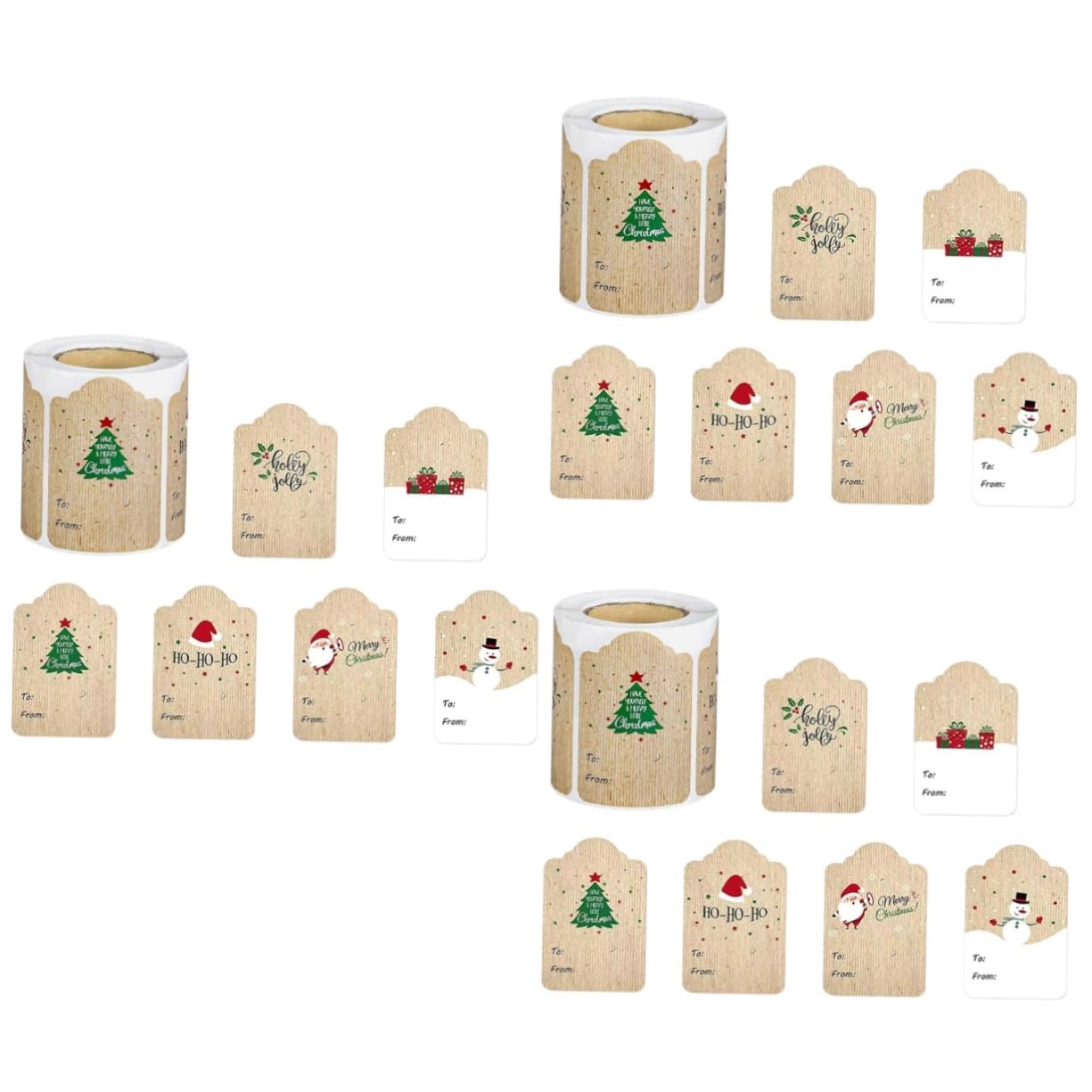 STOBOK 3rotoli Roll Stickers Decorativi Natalizio Etichette Adesive Kraft Per Biglietti e Decorazioni