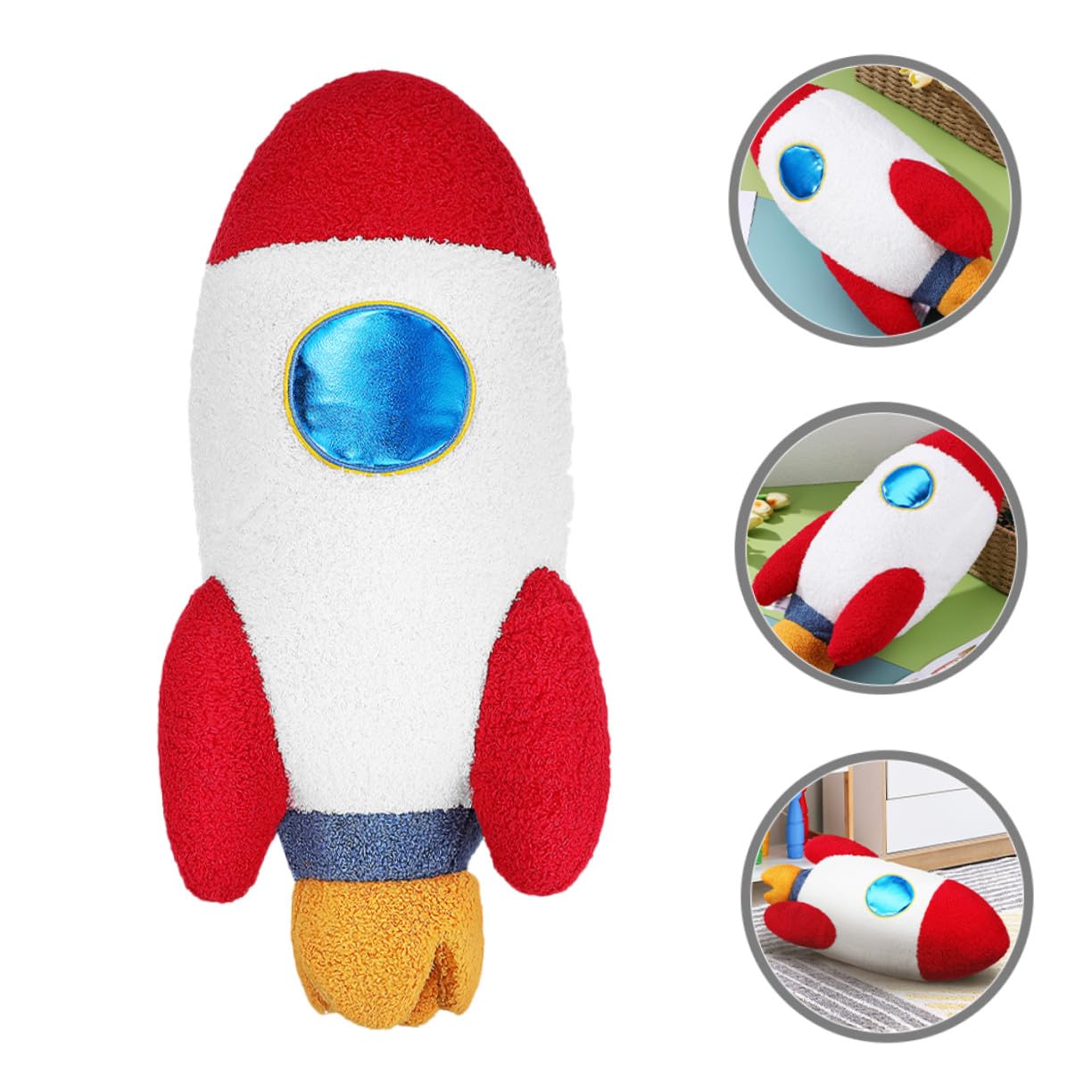 Genérico Cojín de Peluche con Forma de Cohete y Mullido para Decoración Infantil Almohada Divertida para Habitaciones Niñas con Tema