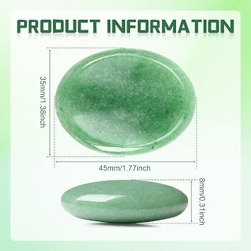 Green Aventurine, Jade Stone, Green Aventurine Crystal, Green Crystal, Polished Healing Green Gemstone for Massage Reiki Meditation Accessories, Balancing Energy Massage Crystal