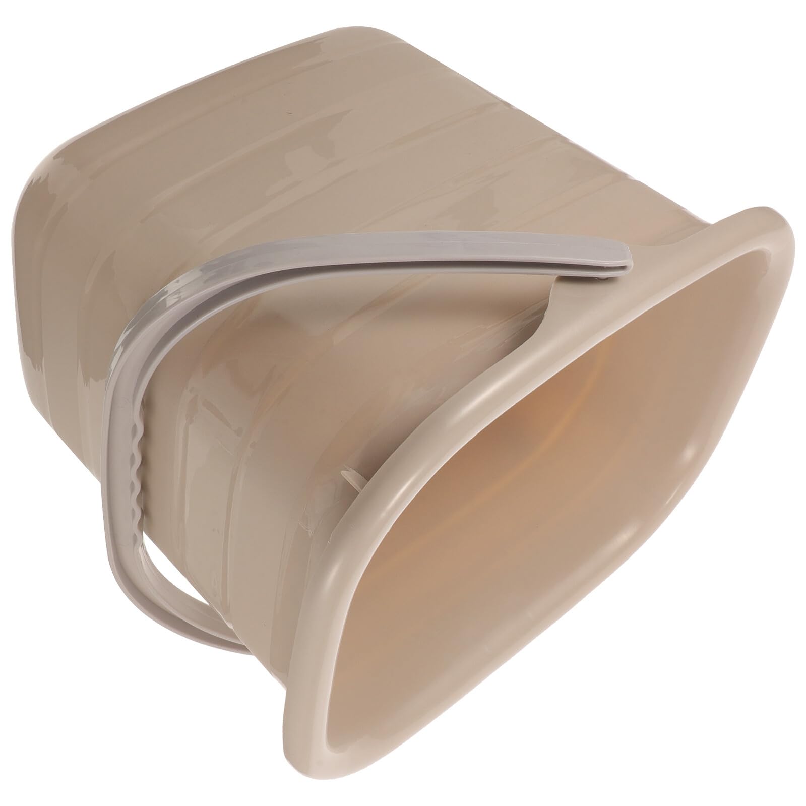 POPETPOP Seau Plastique Rectangulaire avec Poignée Polyvalent pour Maison Stockage Eau Lavage et Jardinage et Portable Plastique Beige