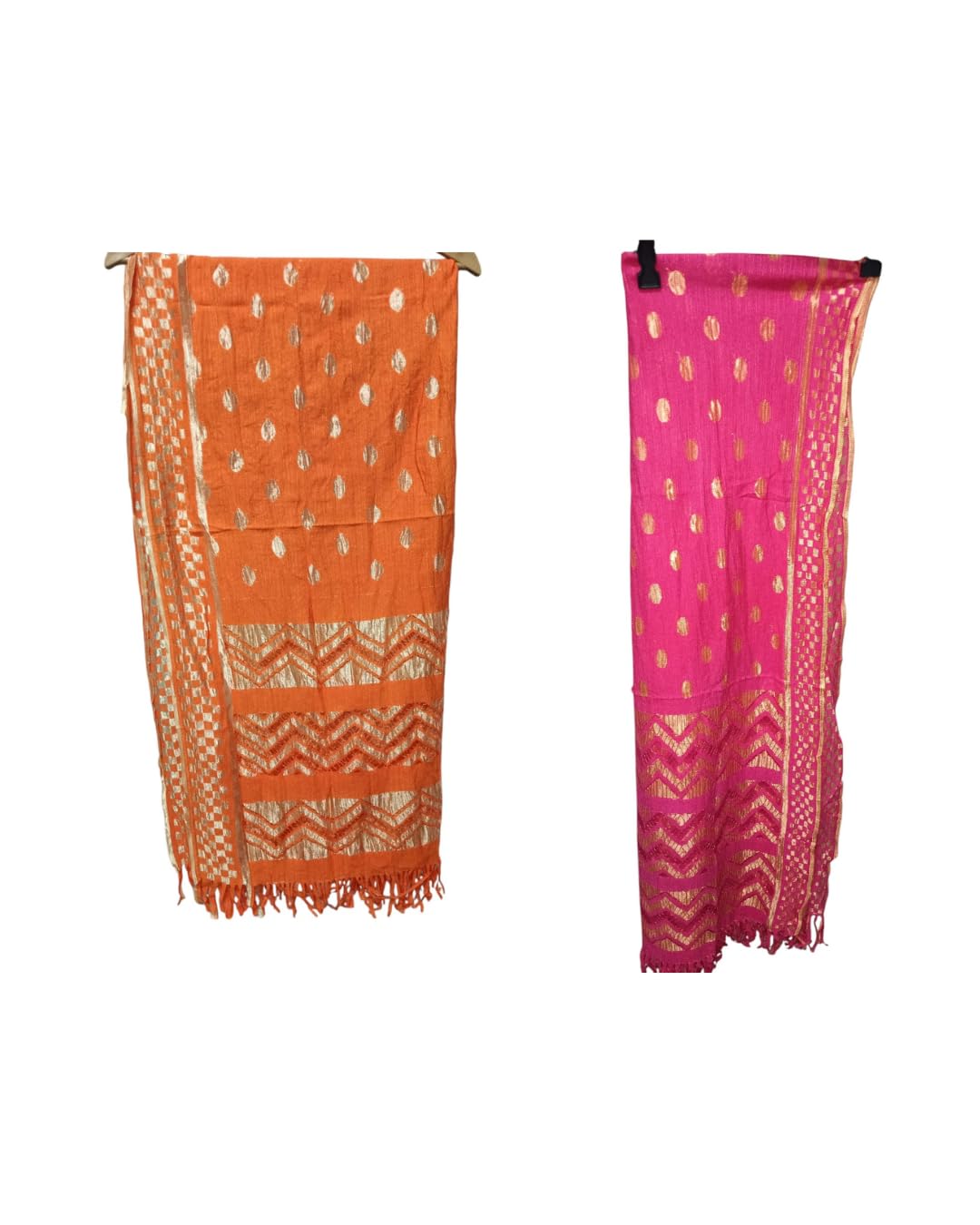 Russell Silk fabric Dupatta,Designed with Golden color zari_Pack of 2 Piece-image-46