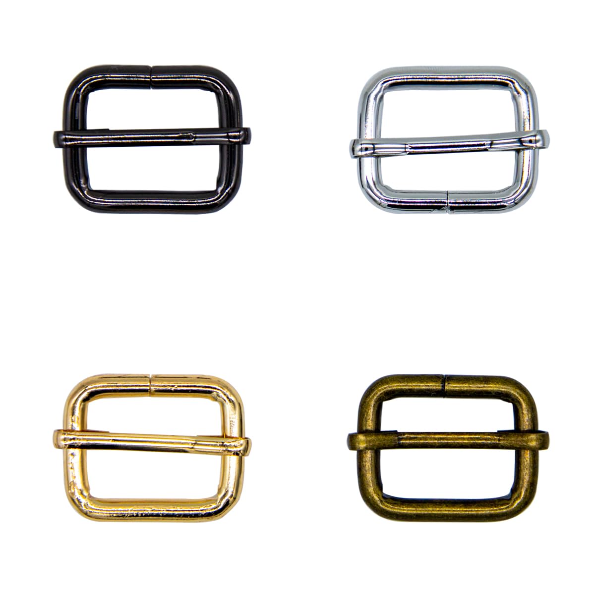 Tutuxio 40pcs Metal Adjustable Slide Buckles, 1in Tri-glide Slides Adjustable Webbing Strap Adjuster Fasteners for Purse Canvas Bag Hardware Making