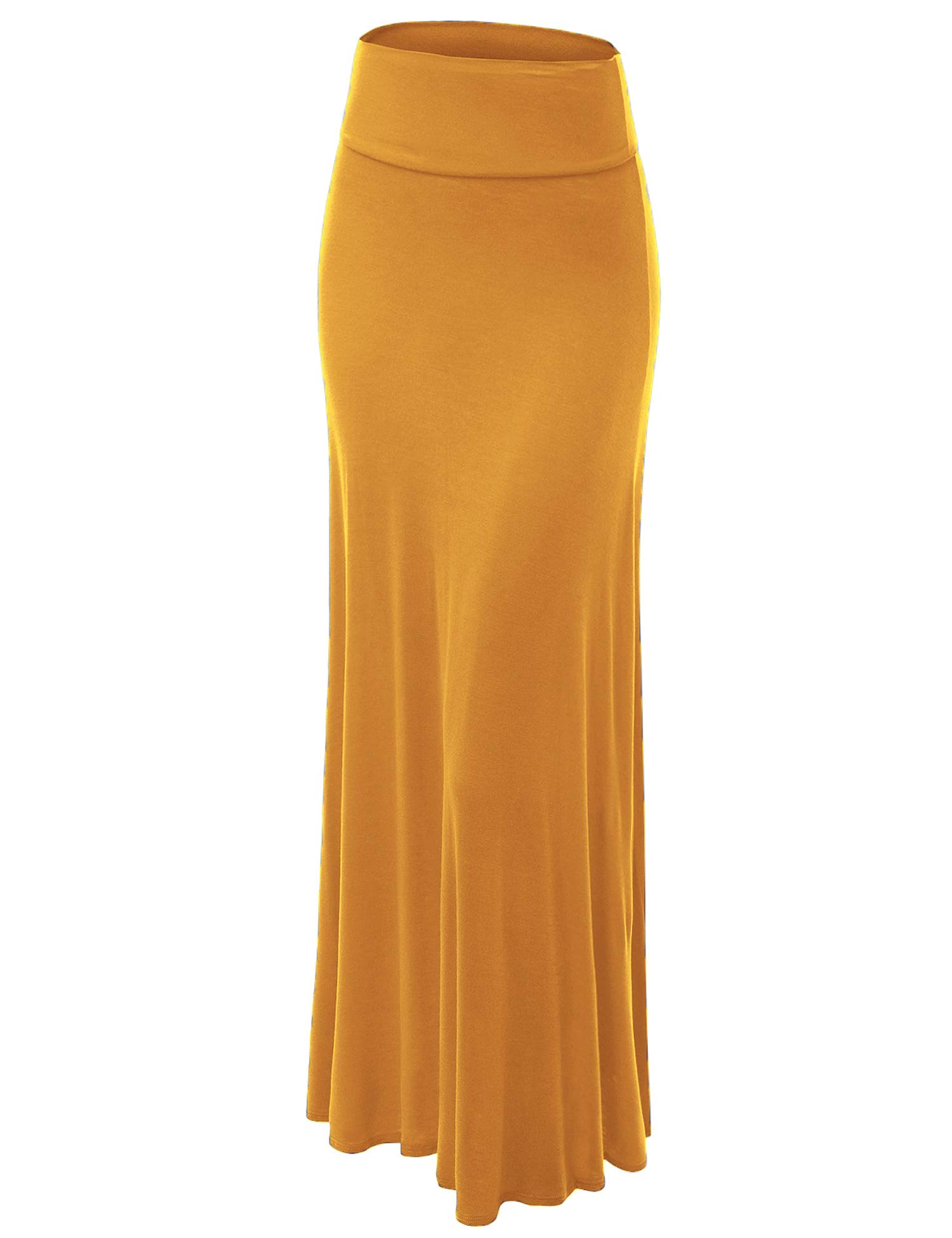 Lock and Love Women's Casual High Waist Solid/Tie Dye Fold Over Flowy Long Maxi Skirt