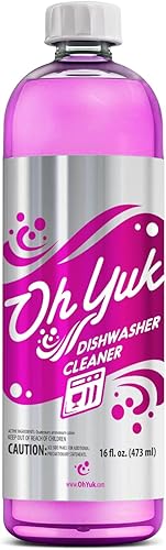 Oh Yuk Limpiador y descalcificador de lavavajillas para todas las marcas y modelos fragancia cítrica natural cuatro limpiezas por botella apto para