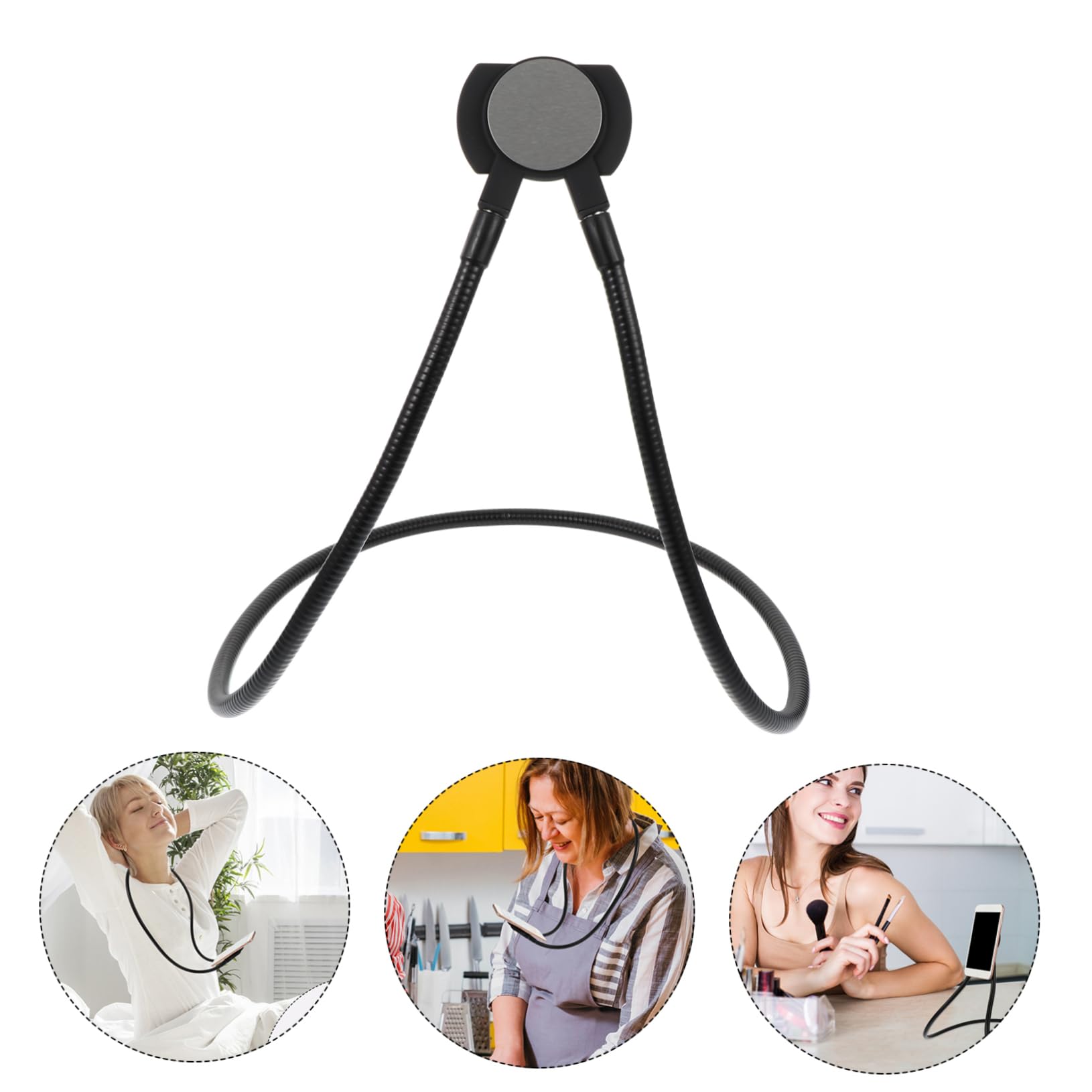 Artibetter Supporto Telefono da Collo Magnetico Rotante Gradi in Metallo Antiscivolo Supporto Cellulare per Auto Tavolo Porta Telefono Pigro
