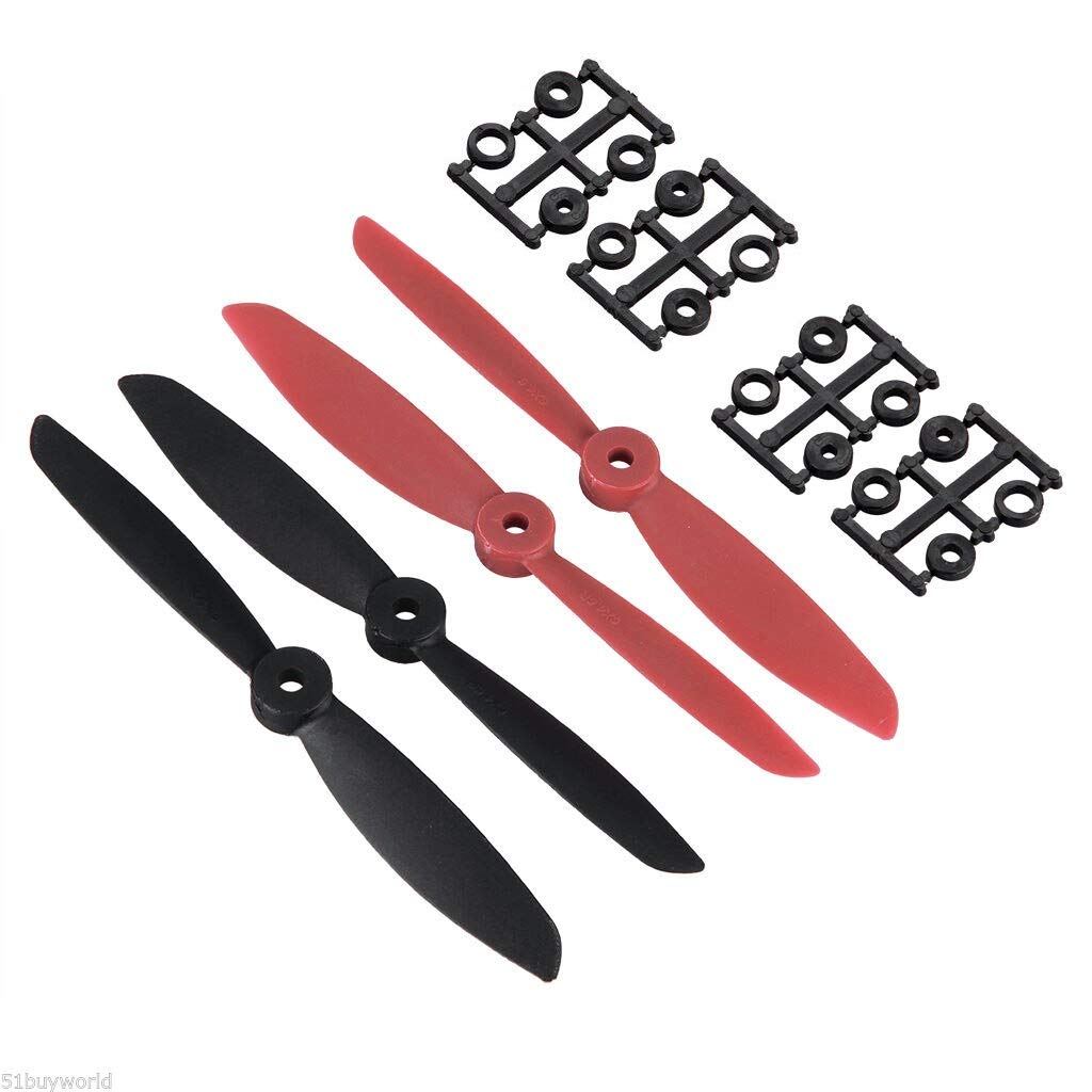 ShineBear 2 Pair 6045 Propeller CW CCW Prop for QAV250 QAV280 H250 ZMR250 Quadcopter Black+Red
