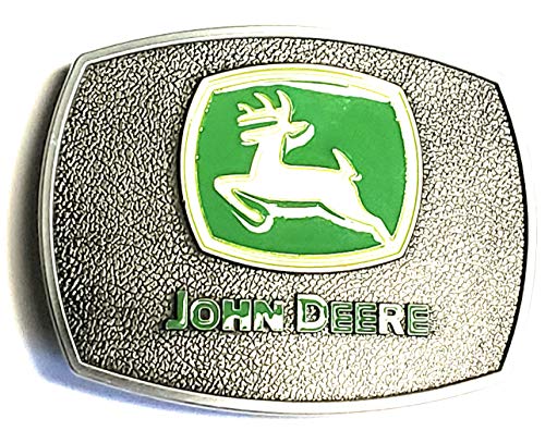 john deere belt buckle - GREEN AND SILVER JOHN DEERE TRACTOR BELT BUCKLE