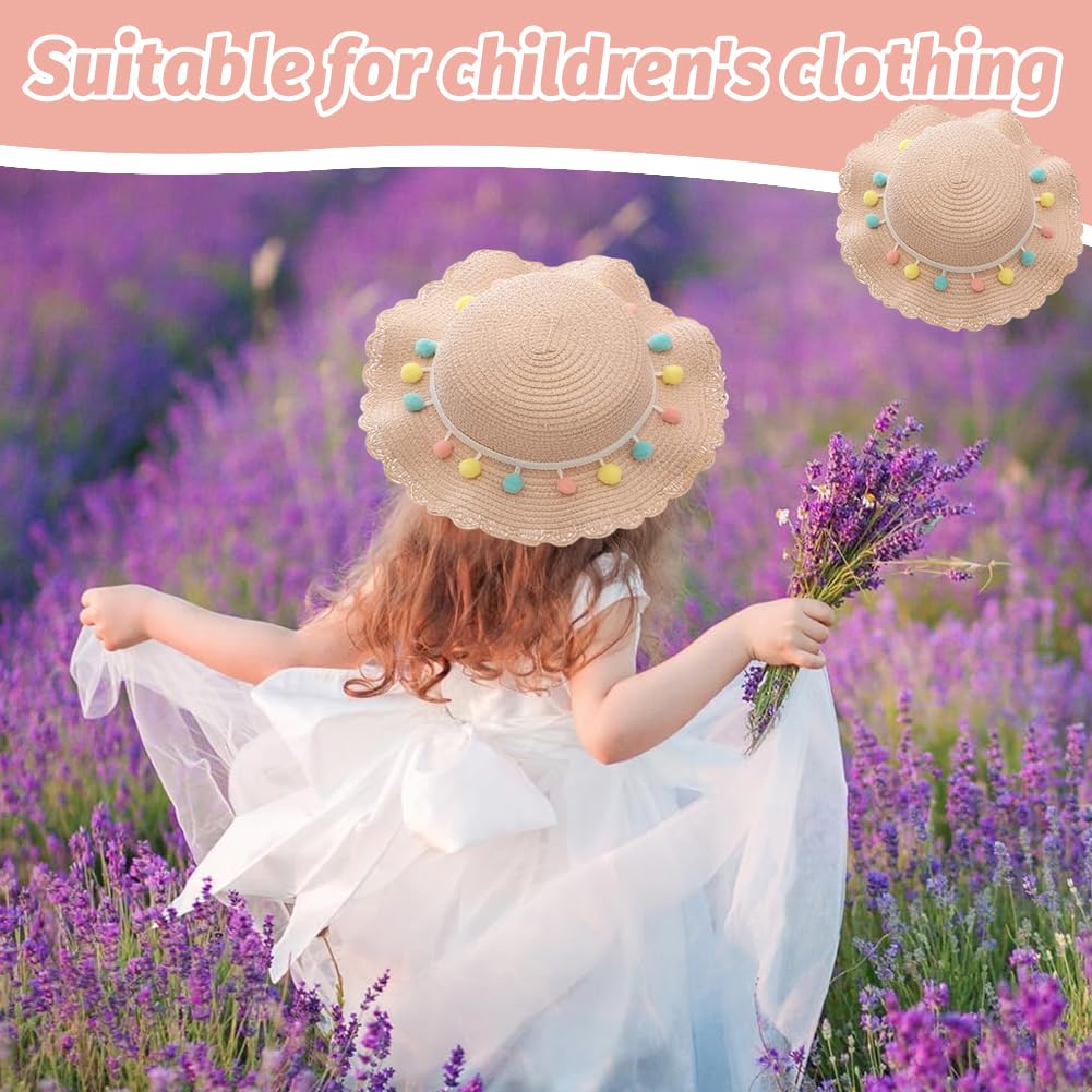 Cappello da Spiaggia Estivo e Mini di Borse Set,Cappello da Sole per Bambina,Cappello da Sole per Esterni per Ragazze per I Bambini Turismo Vacanze Spiaggia attività All'Aperto(Rosa)