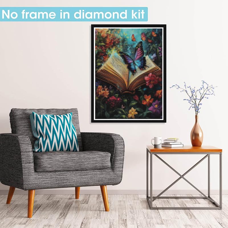 Pavemlo 5D Diamond Painting Kit Completo Uccello Blu, DIY Pittura Diamante Art Kit Fiori, Strass Arte Creazione di Mosaico Murale Artigianale per la Decorazione della Parete di Casa 30X40 cm